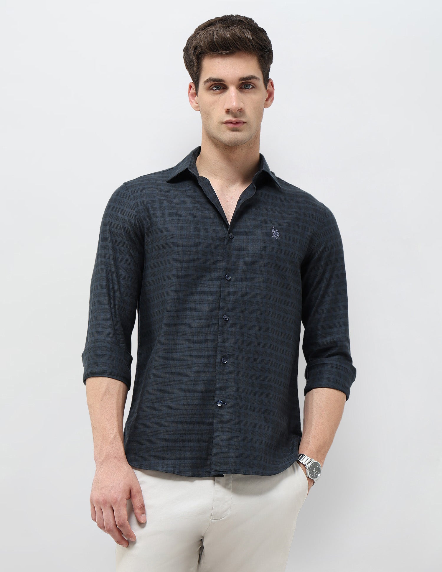 Glen Checked Twill Shirt