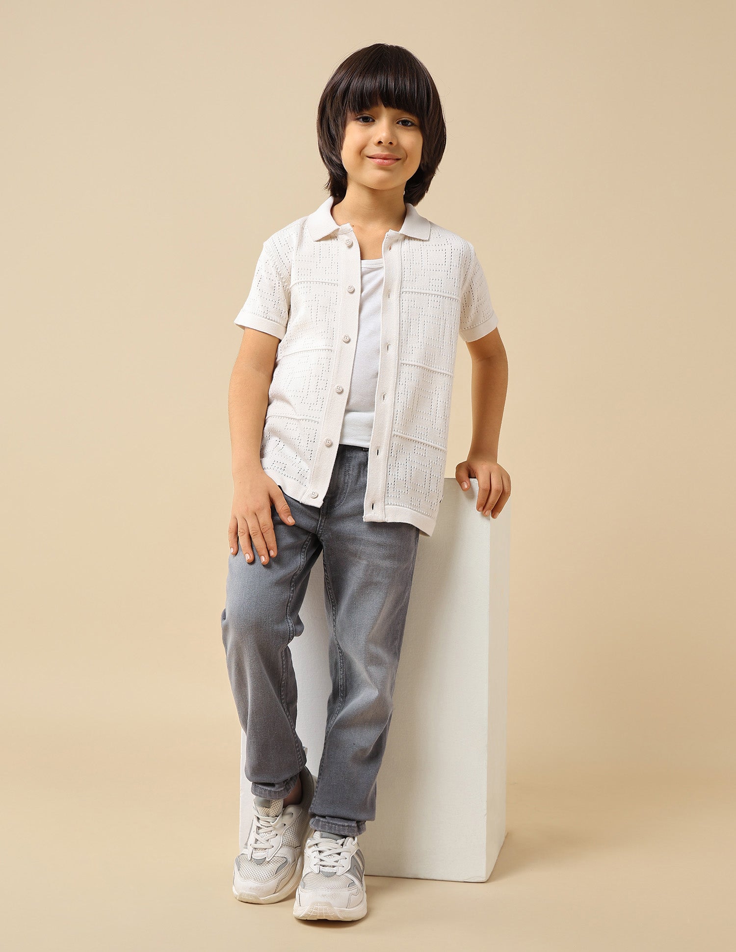 Boys Slim Fit Whiskered Jeans