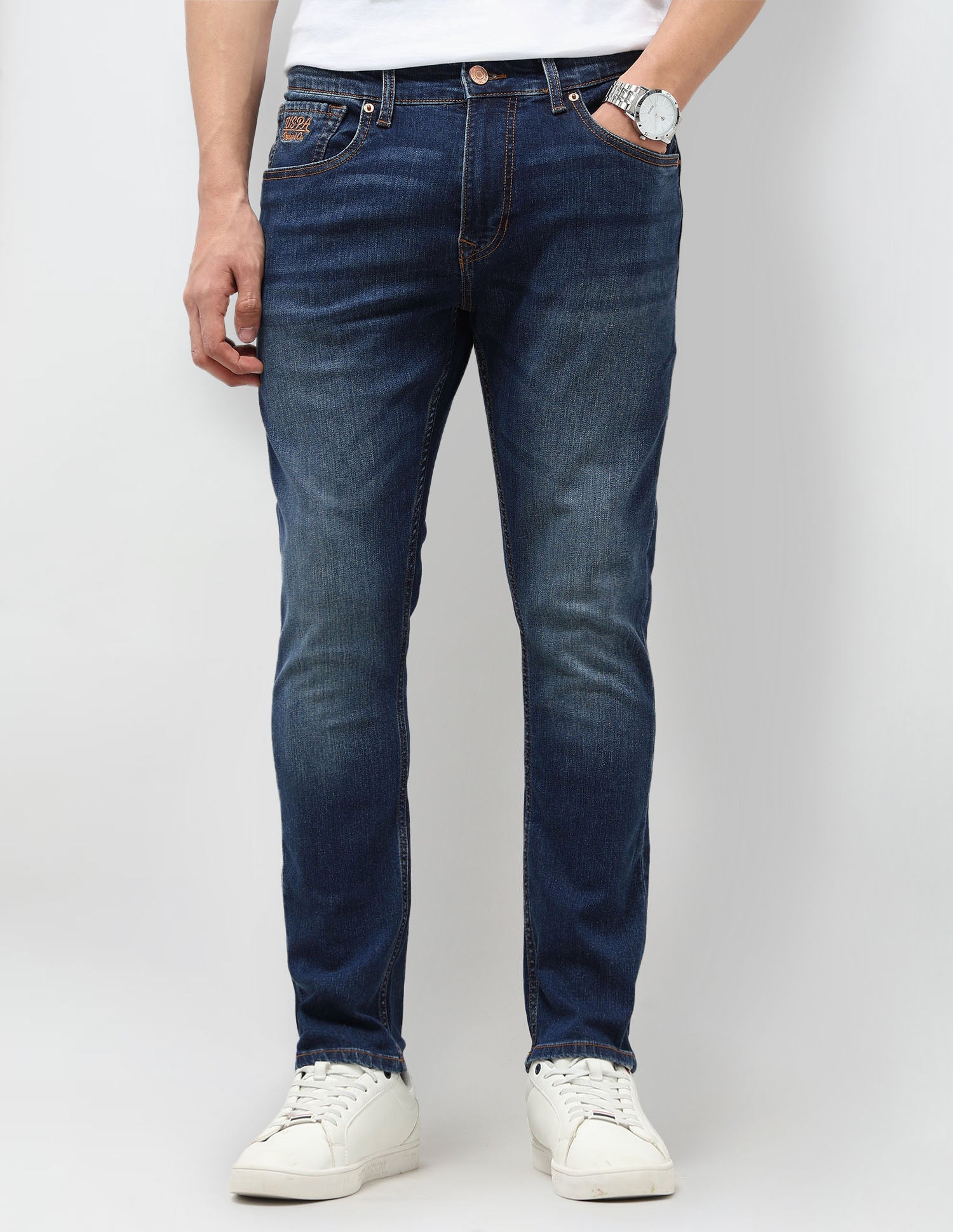 Henry Tapered Fit Blue Jeans Blue - U.S. Polo Assn. India | Large