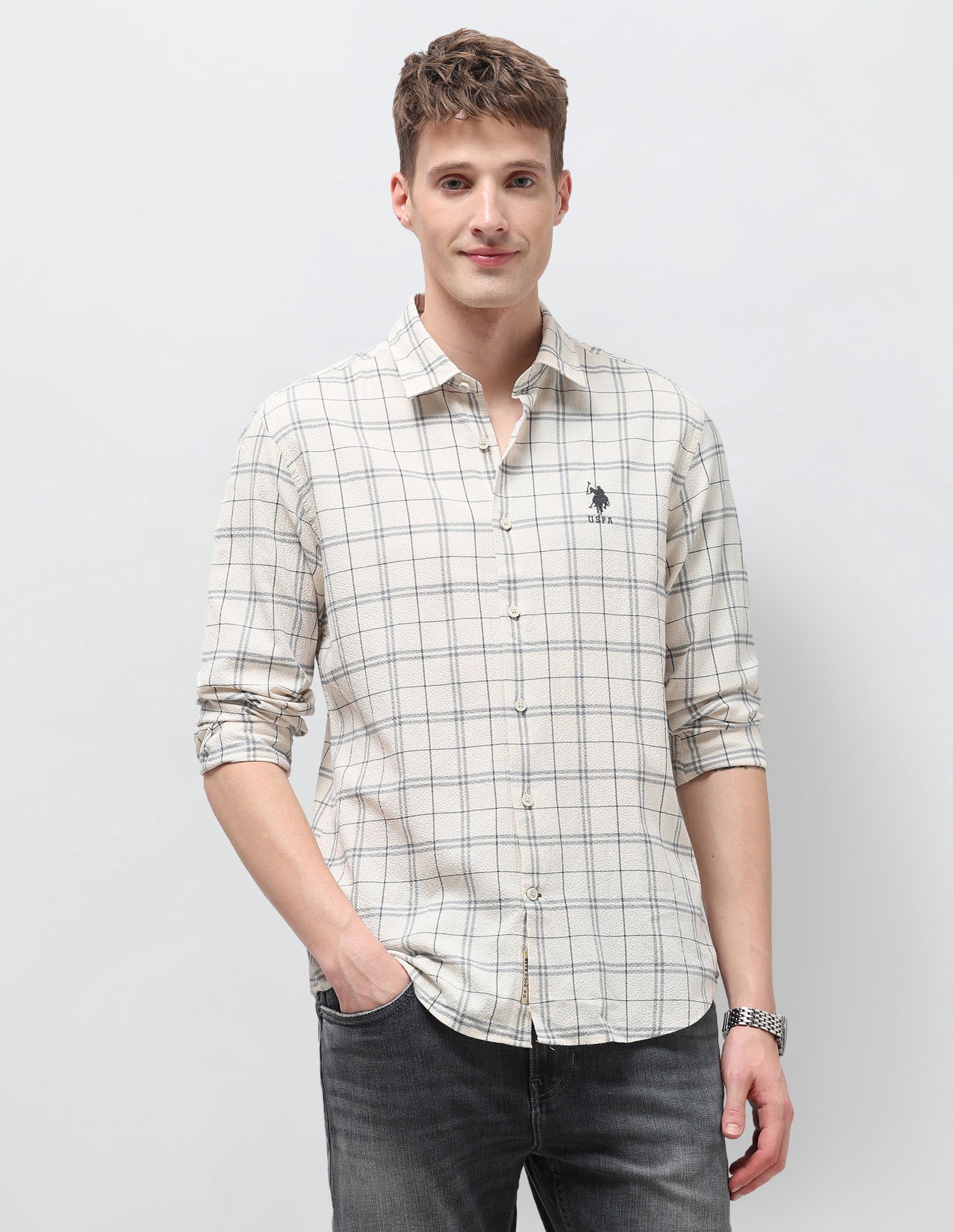 Grid Tattersall Checked Regular Fit Shirt