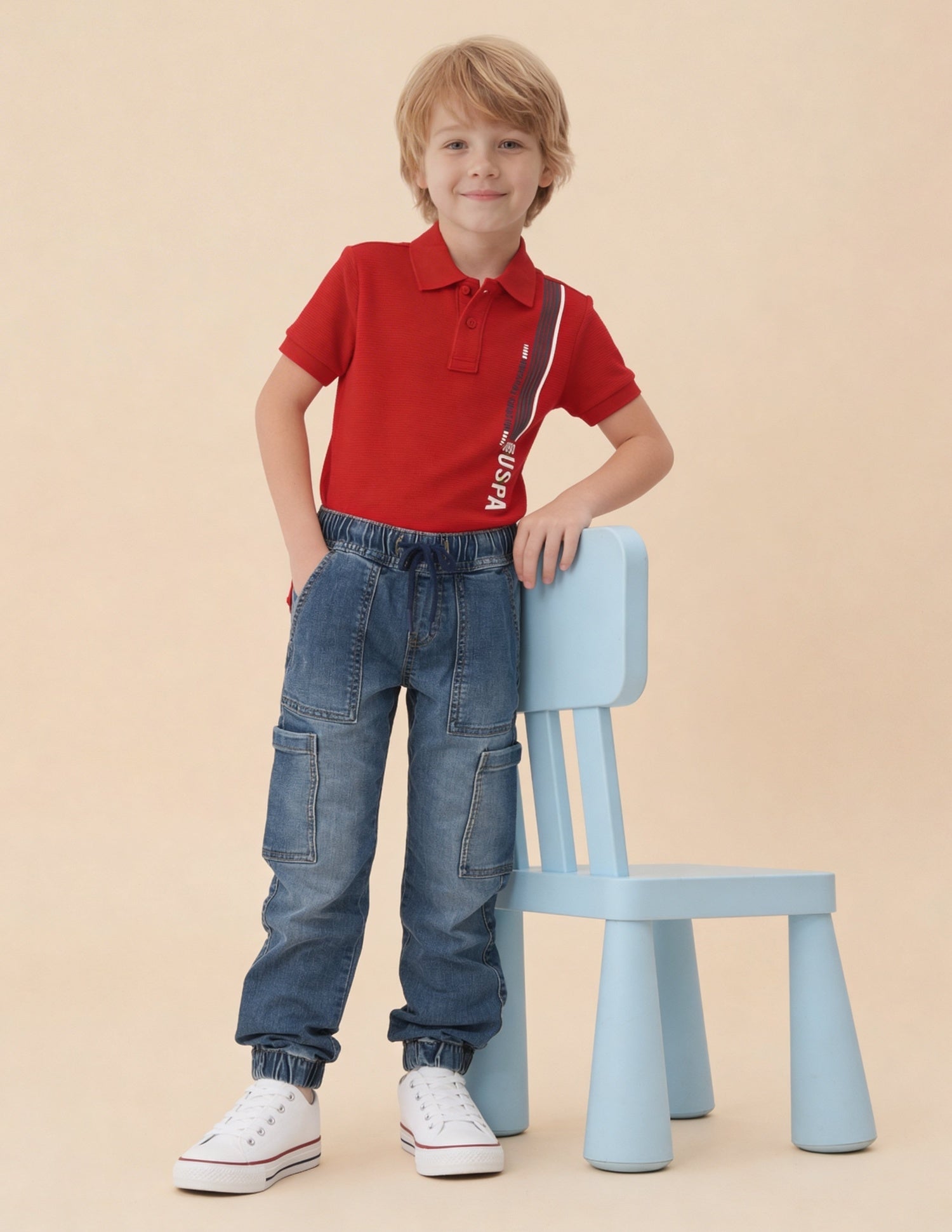 Relaxed Fit Stone Washed Jeans Light Blue - U.S. Polo Assn. India | Large
