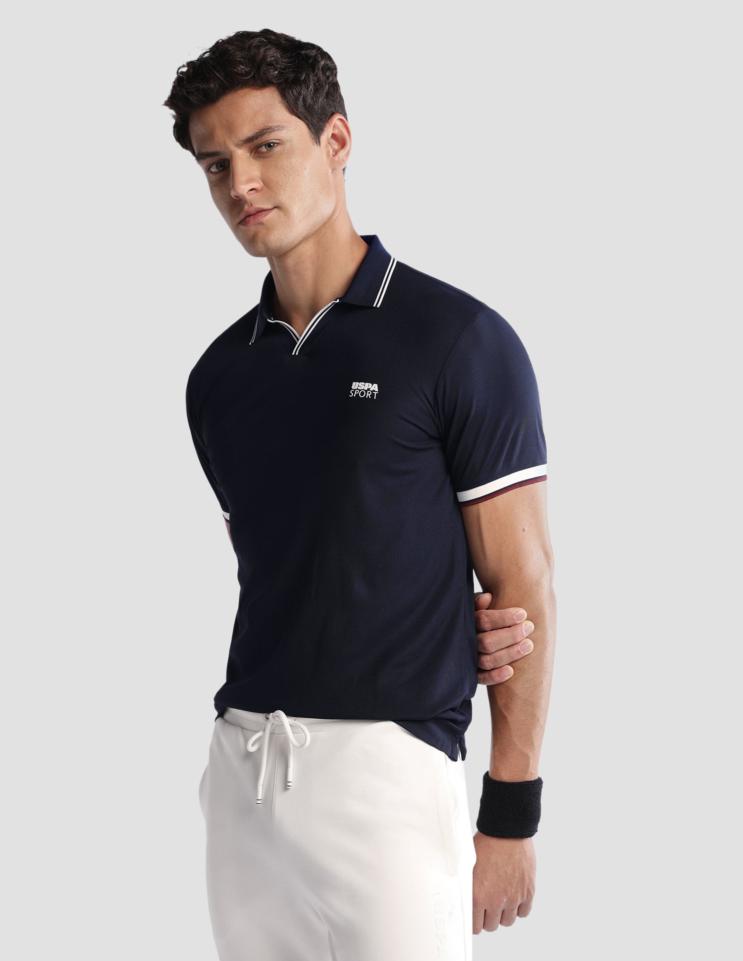 Solid Regular Fit Active Polo Shirt