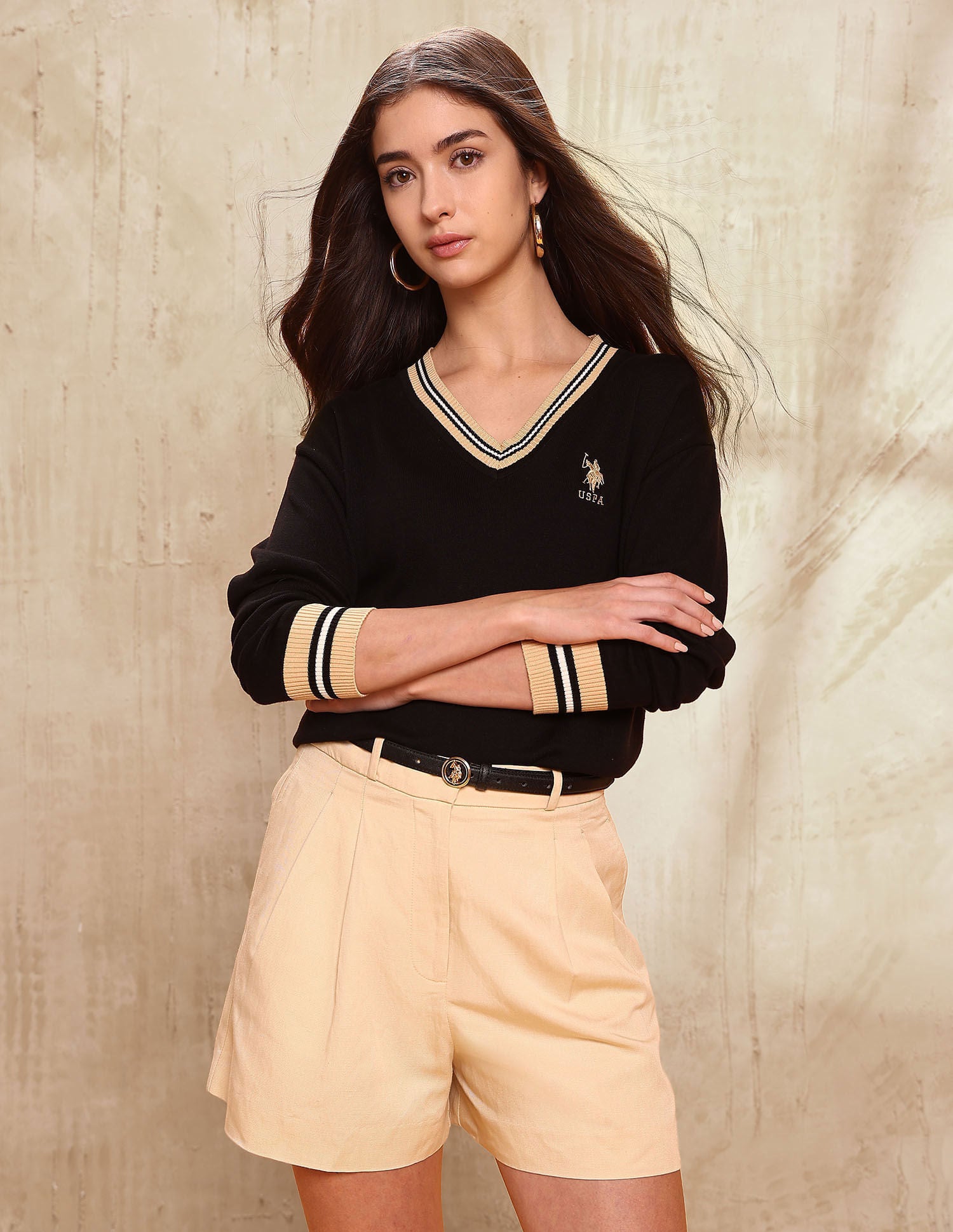 Relaxed Fit Solid Sweater