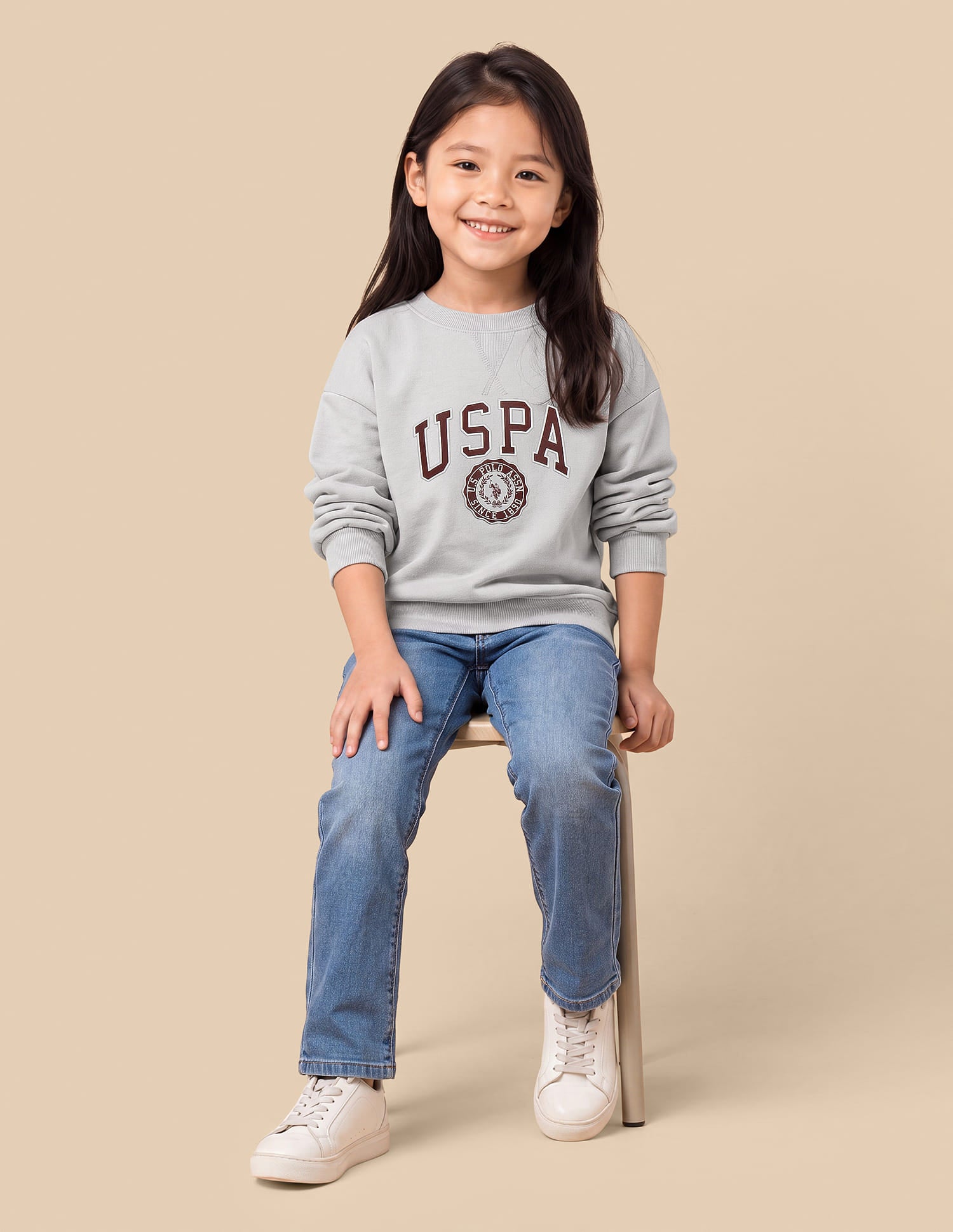 Brand Printed Relaxed Fit Sweatshirt Grey - U.S. Polo Assn. India | Large