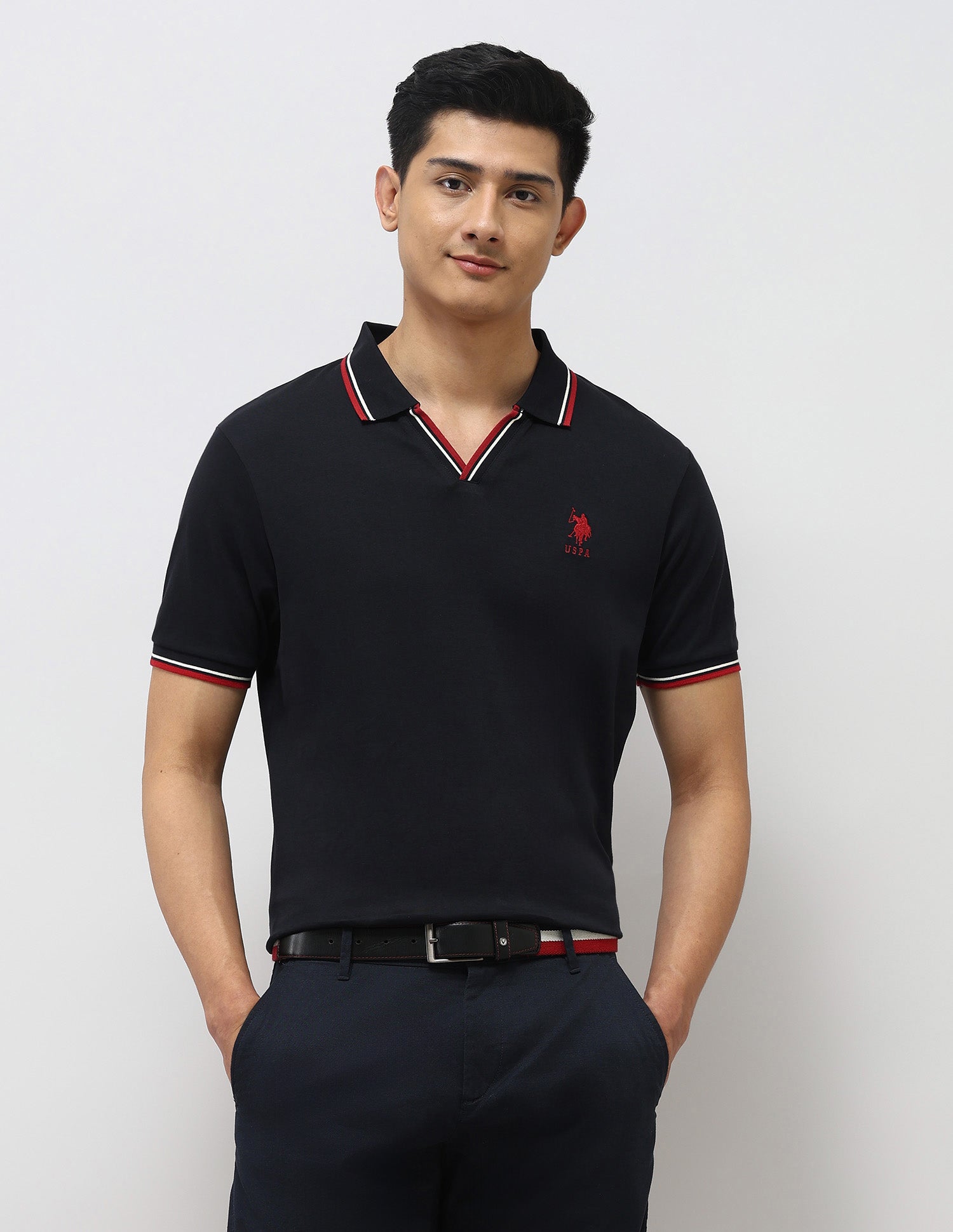 Pure Cotton Slim Fit Polo Shirt Navy - U.S. Polo Assn. India | Large