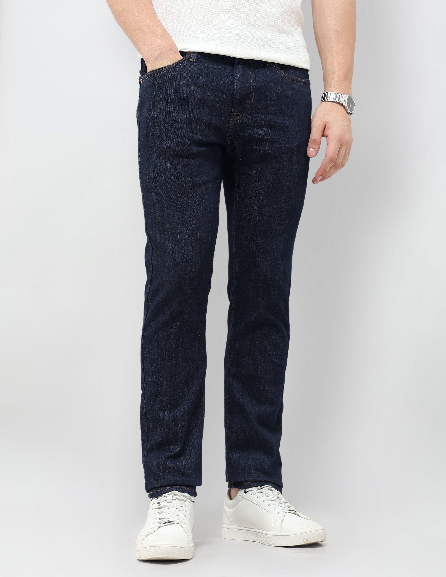 Regallo Skinny Fit Mid Rise Jeans Dark Blue - U.S. Polo Assn. India | Large