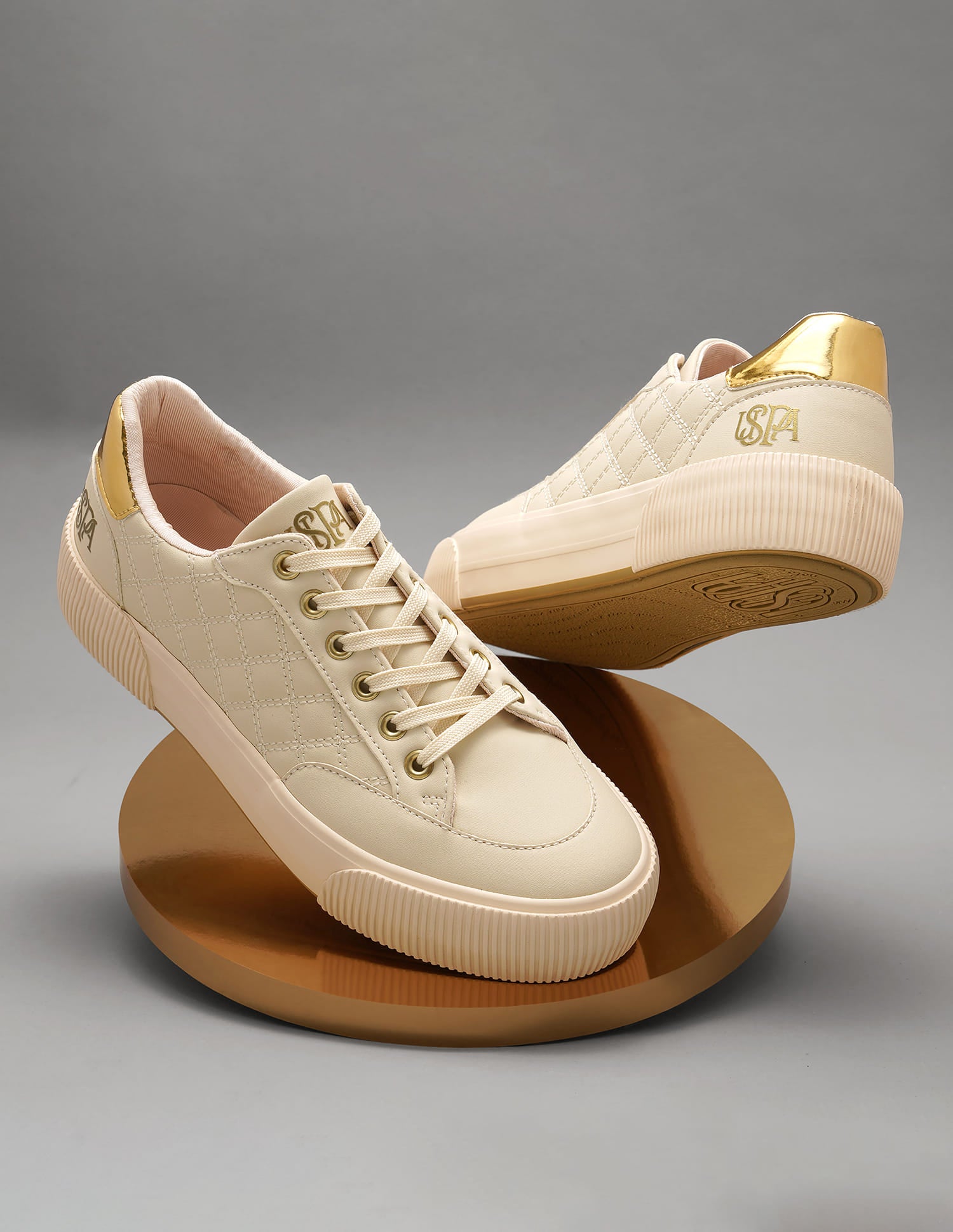 Elsa 2.0 Nude Quilting Sneakers Shoes Nude - U.S. Polo Assn. India | Large