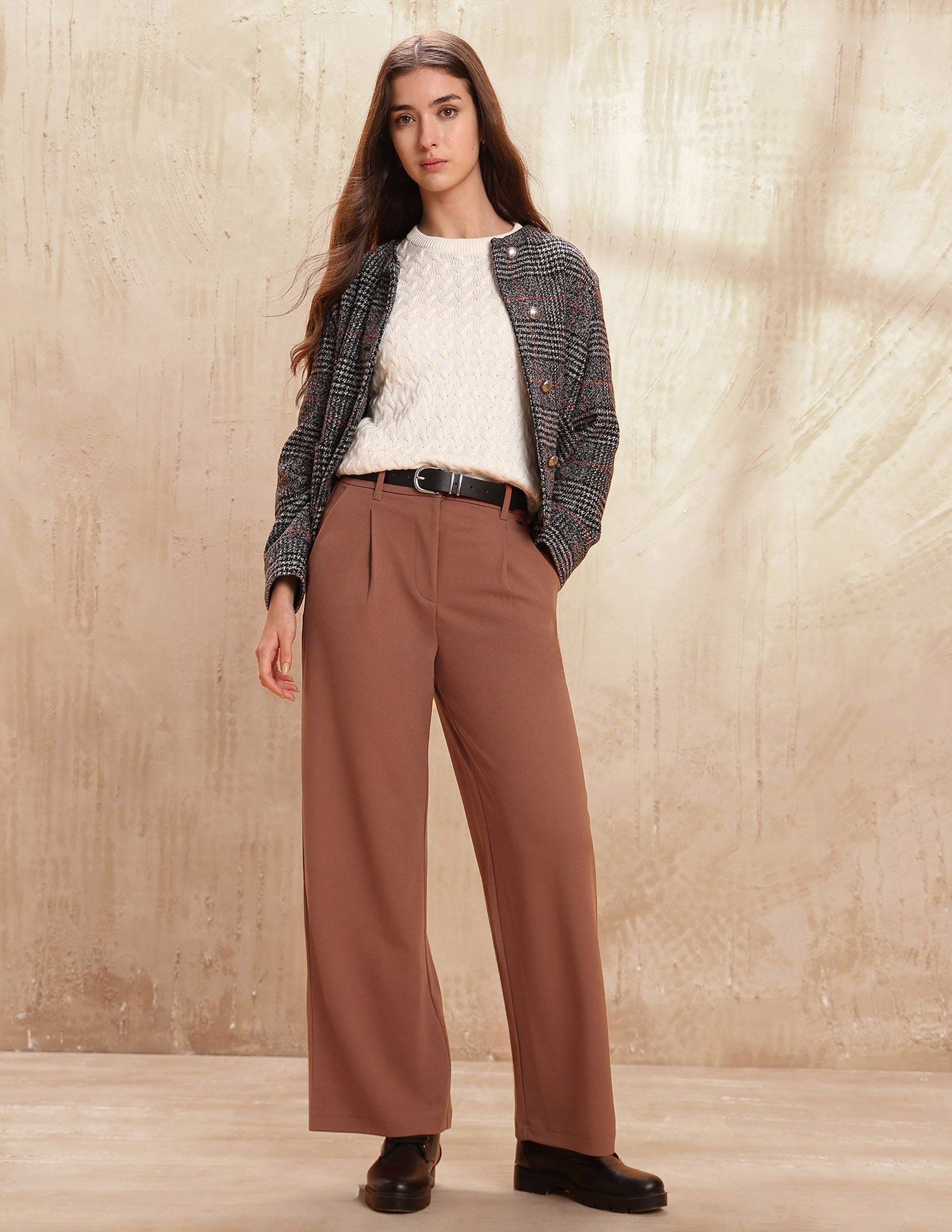 High Rise Wide Leg Trousers