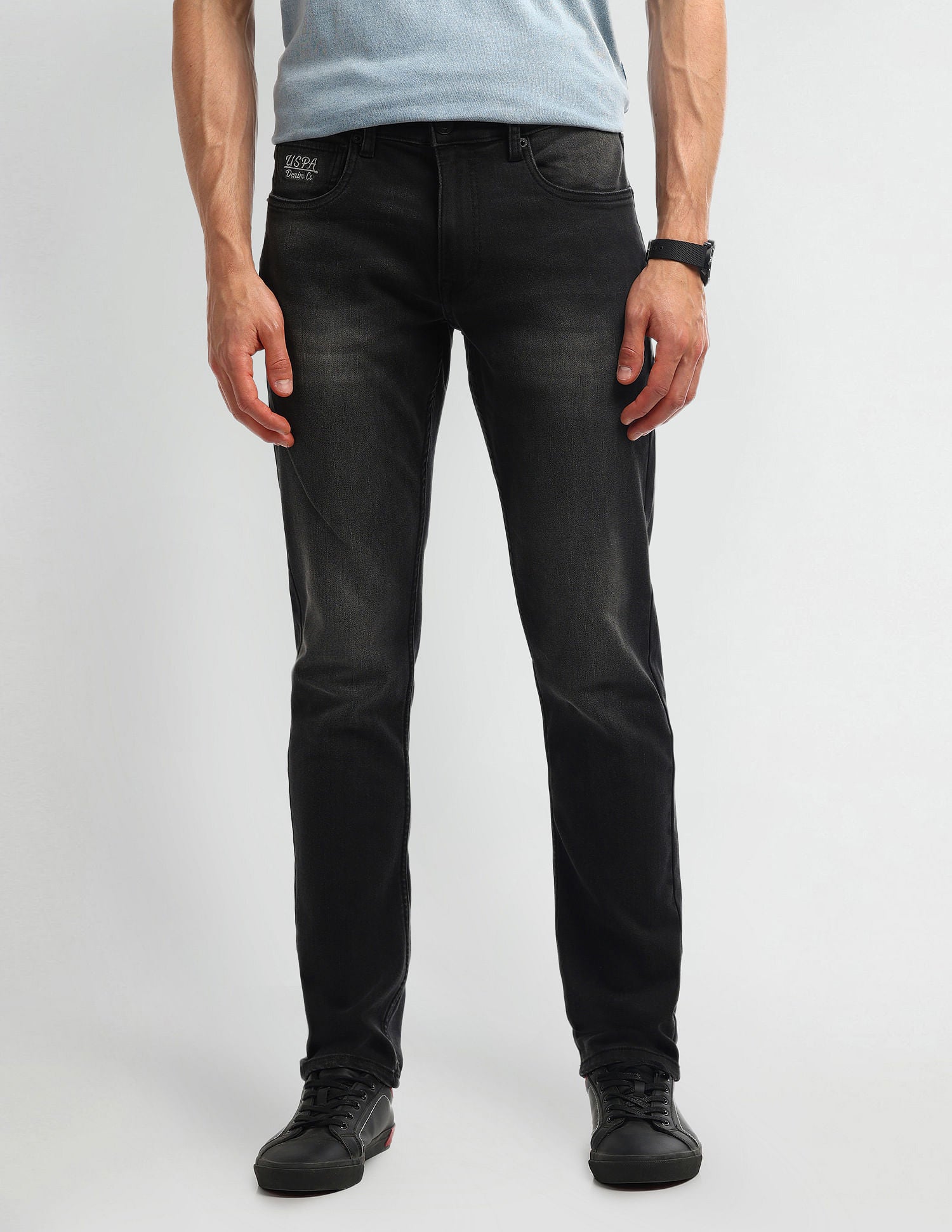 Brandon Slim Tapered Black Jeans Black - U.S. Polo Assn. India | Large