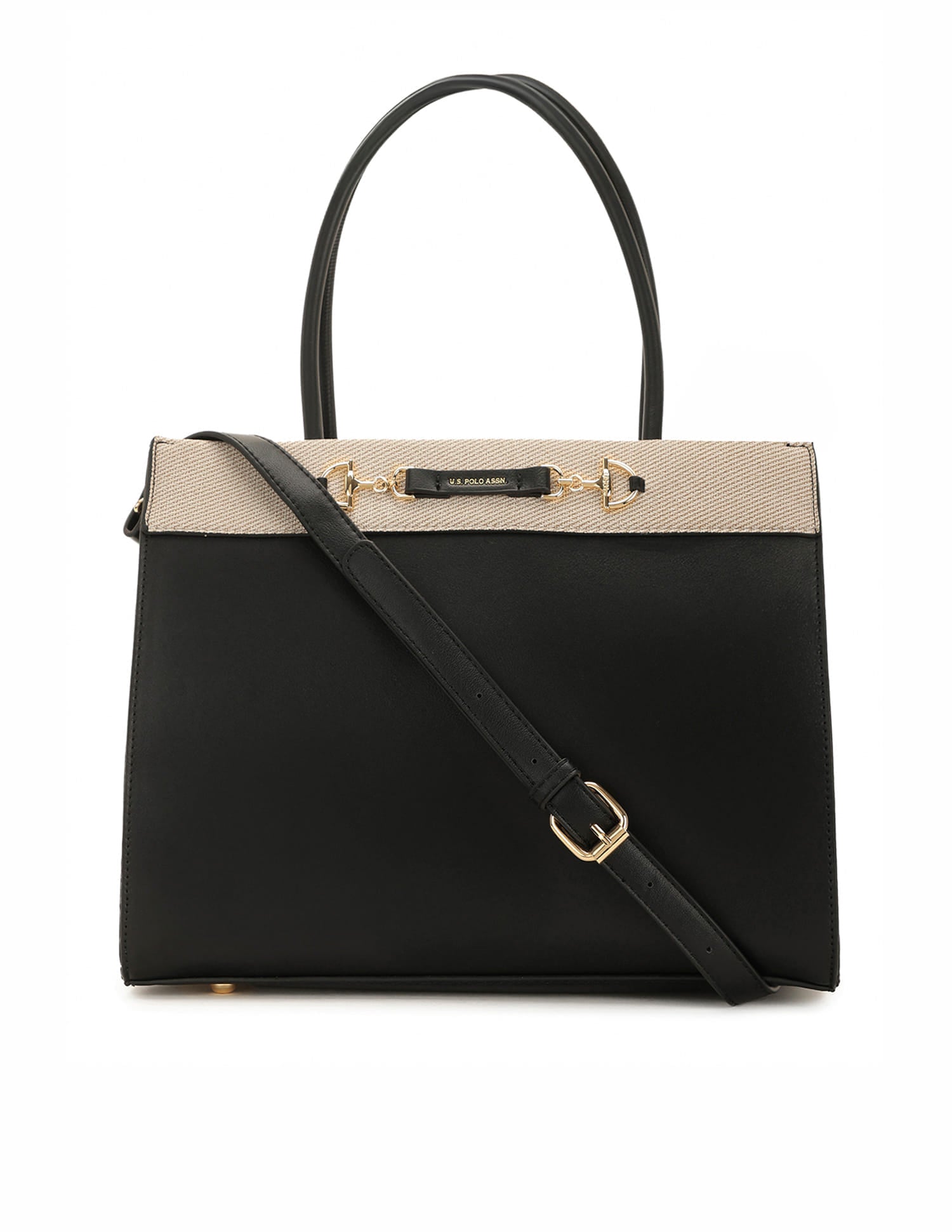 Alina 2.0 Colourblocked Satchel Handbag Black - U.S. Polo Assn. India | Large