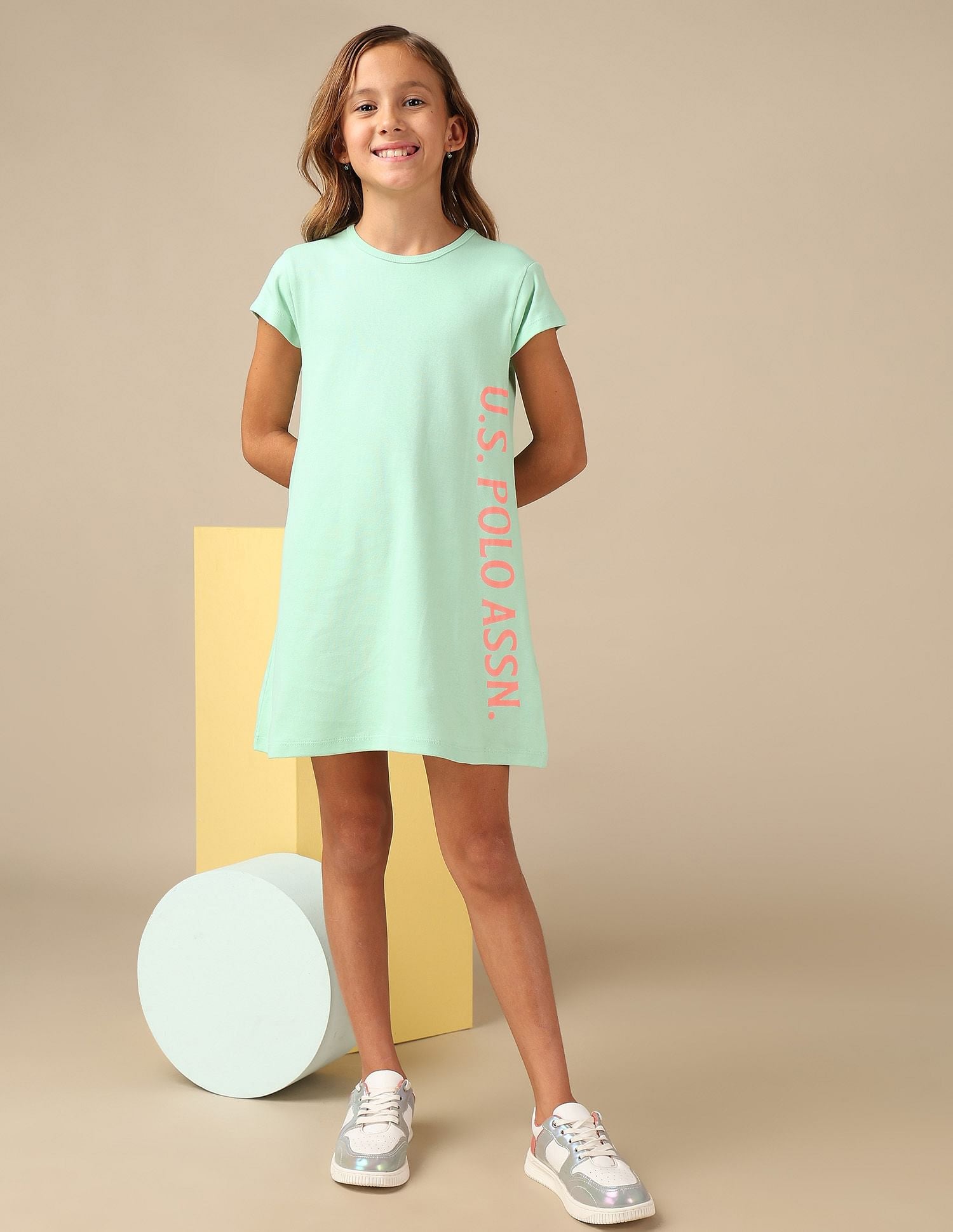Girls Brand Printed A Line Dress