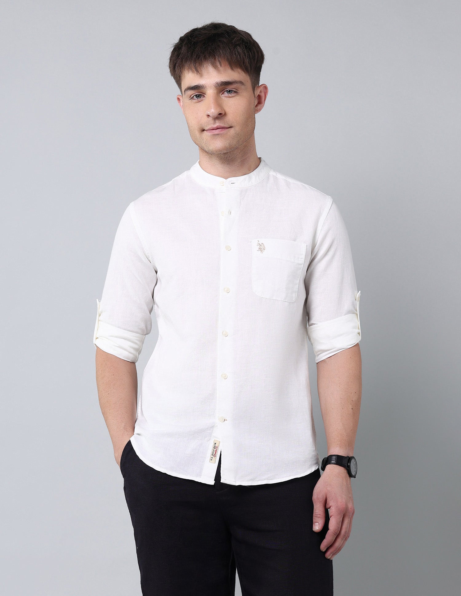 Solid Regular Fit Poplin Shirt White - U.S. Polo Assn. India | Large