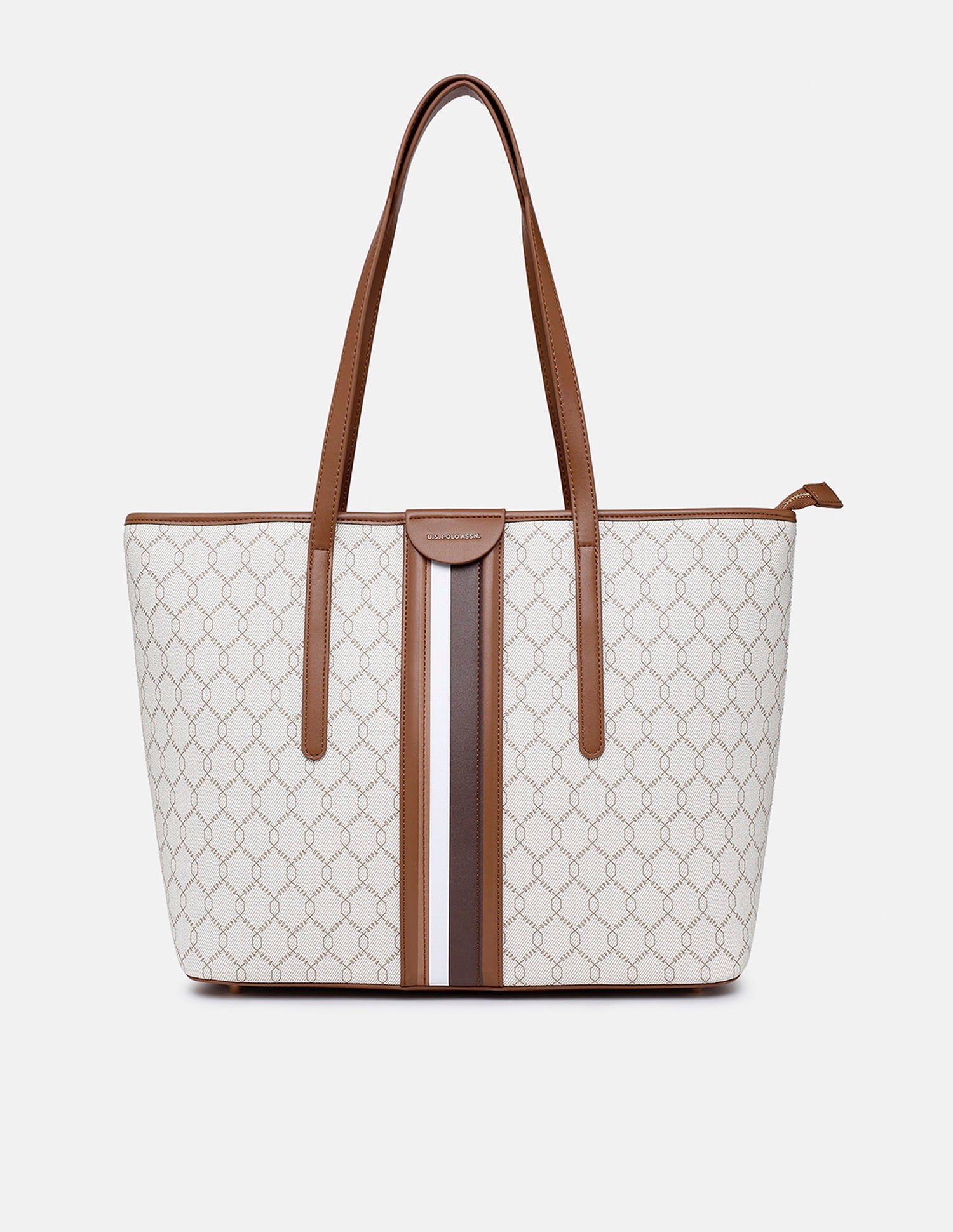 Cami Monogram Tote Bag Beige - U.S. Polo Assn. India | Large