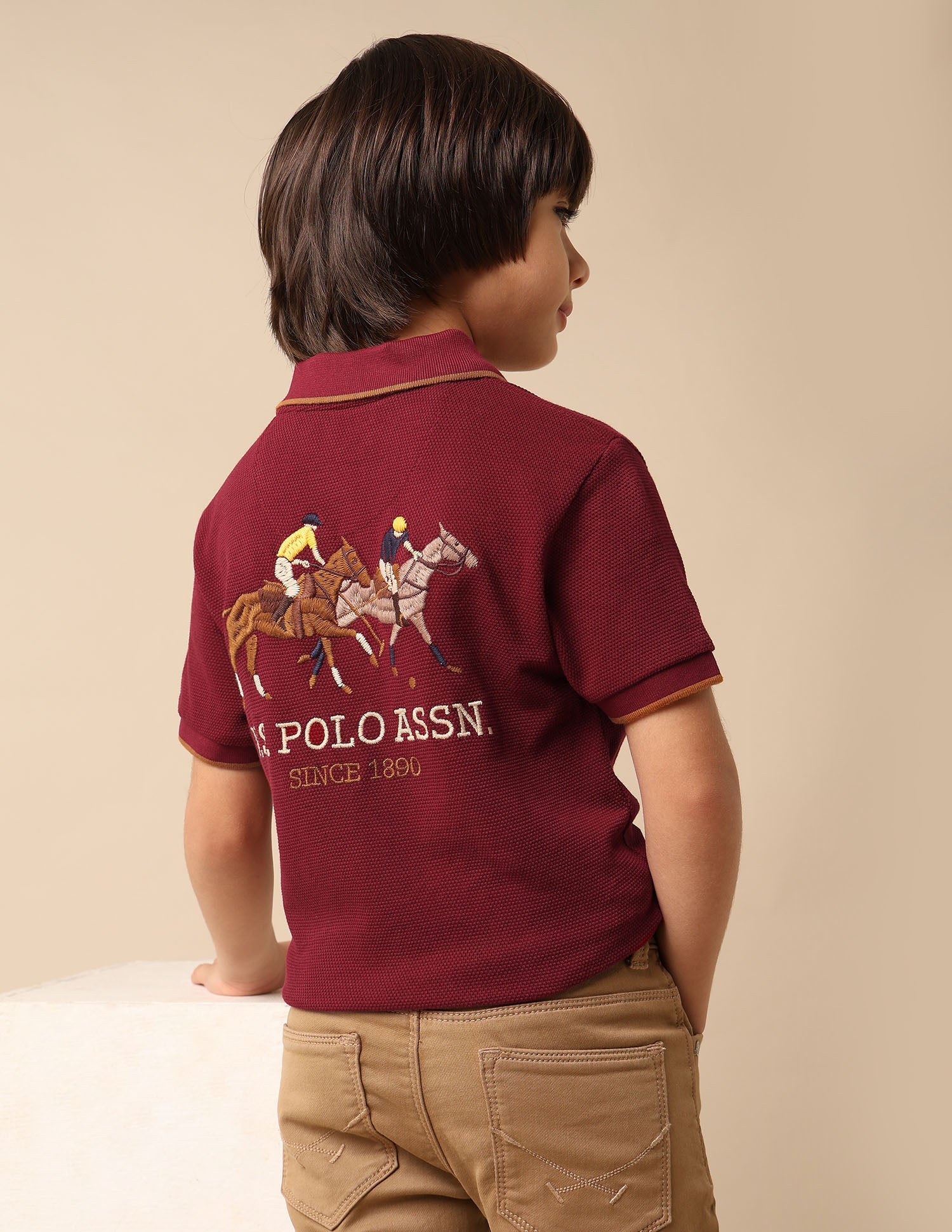 Boys Graphic Brand Printed Polo Shirt