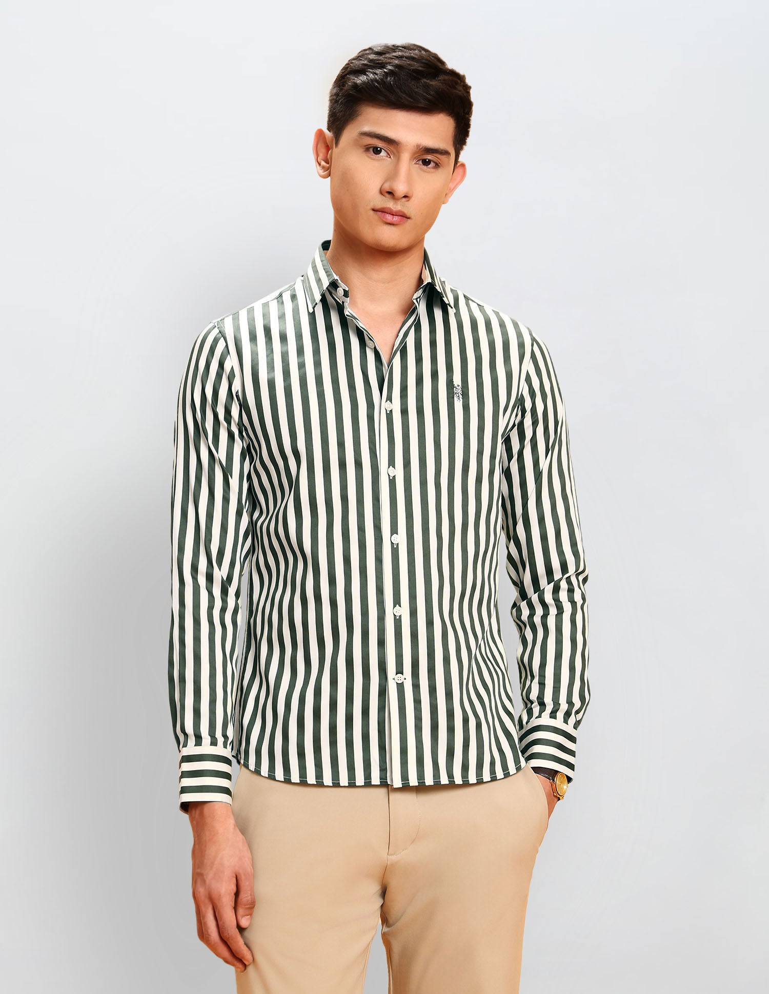 Satin Vertical Striped Shirt