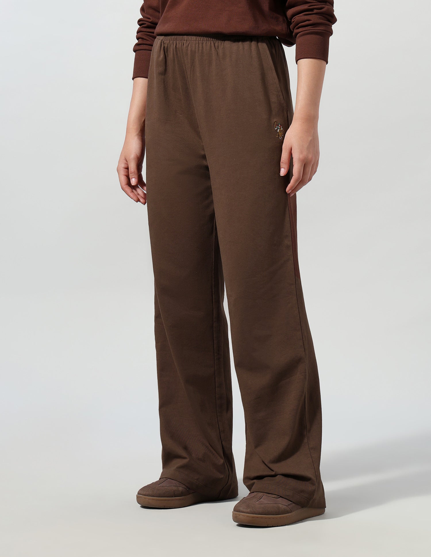 Wide Leg Fit Lounge Wear Pants Brown - U.S. Polo Assn. India | Large