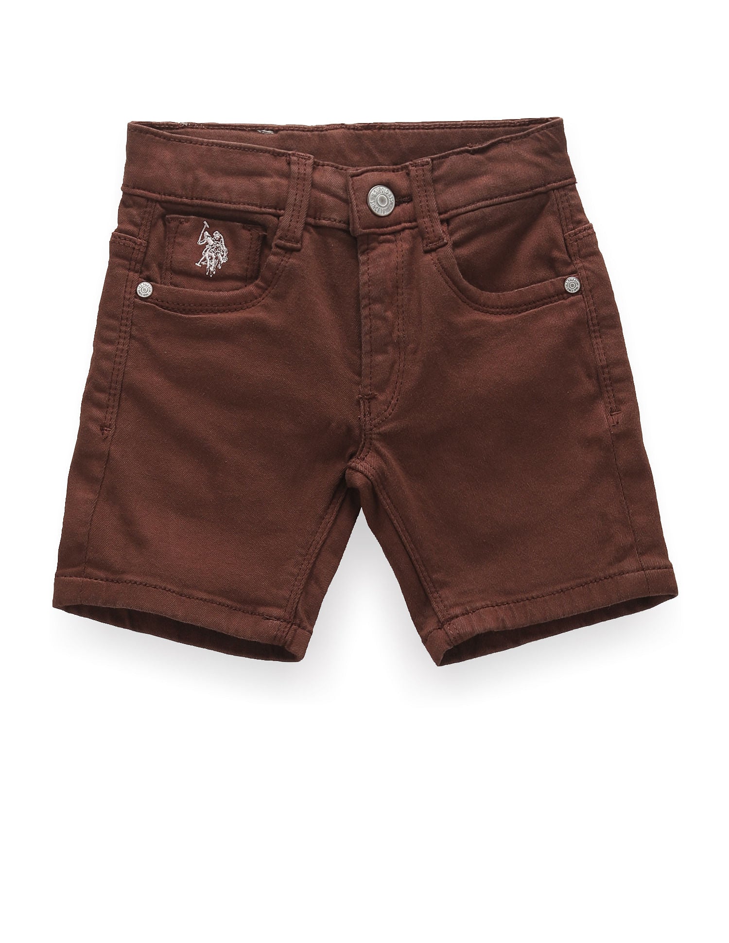 Boys Mid Rise Solid Shorts Rust - U.S. Polo Assn. India | Large