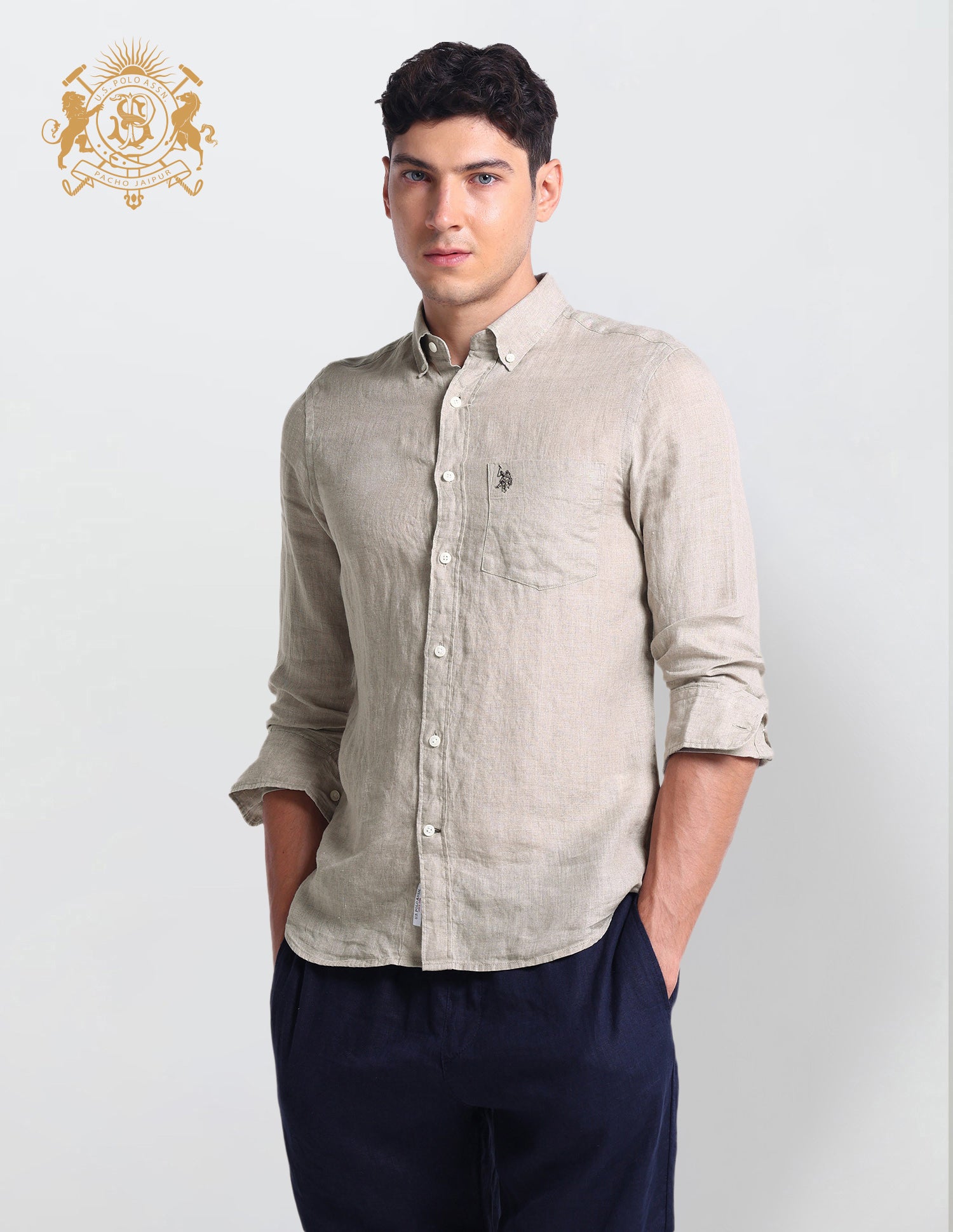 Solid Chest Pocket Shirt