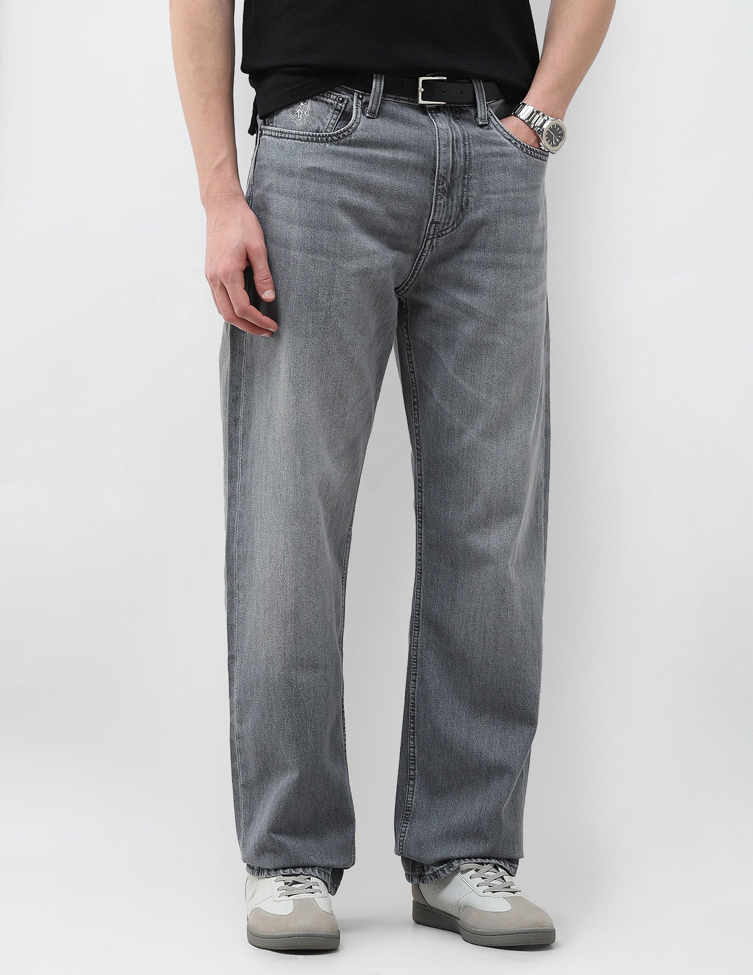 Logan Loose Straight Fit Grey Jeans