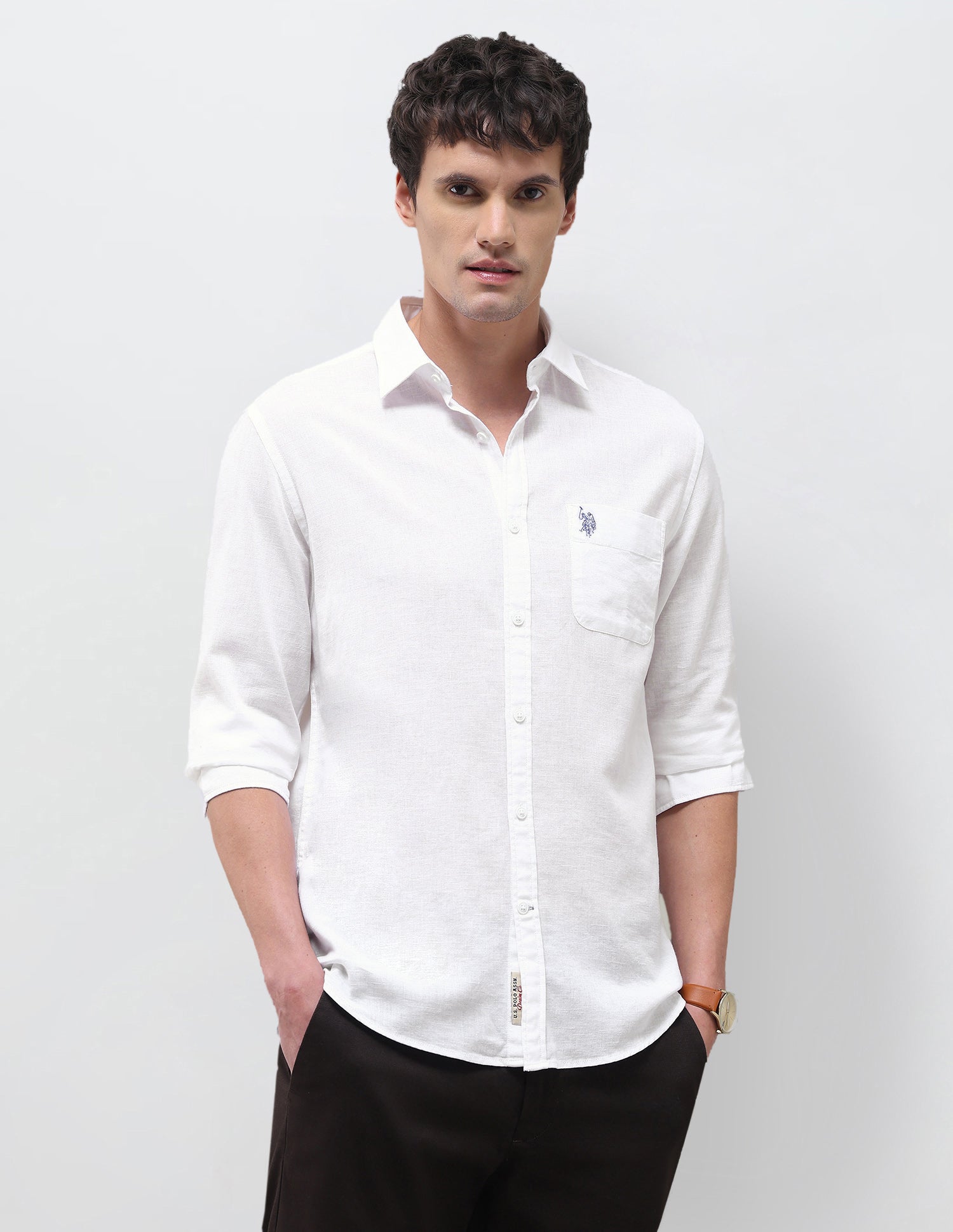 Solid Regular Fit Shirt White - U.S. Polo Assn. India | Large