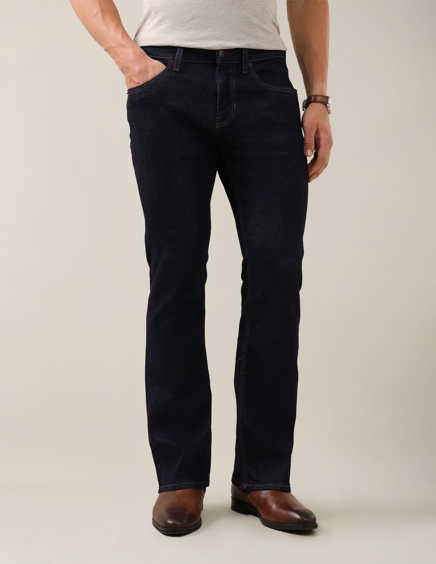 Blake Slim Bootcut Fit Blue Jeans Raw Rinse - U.S. Polo Assn. India | Large