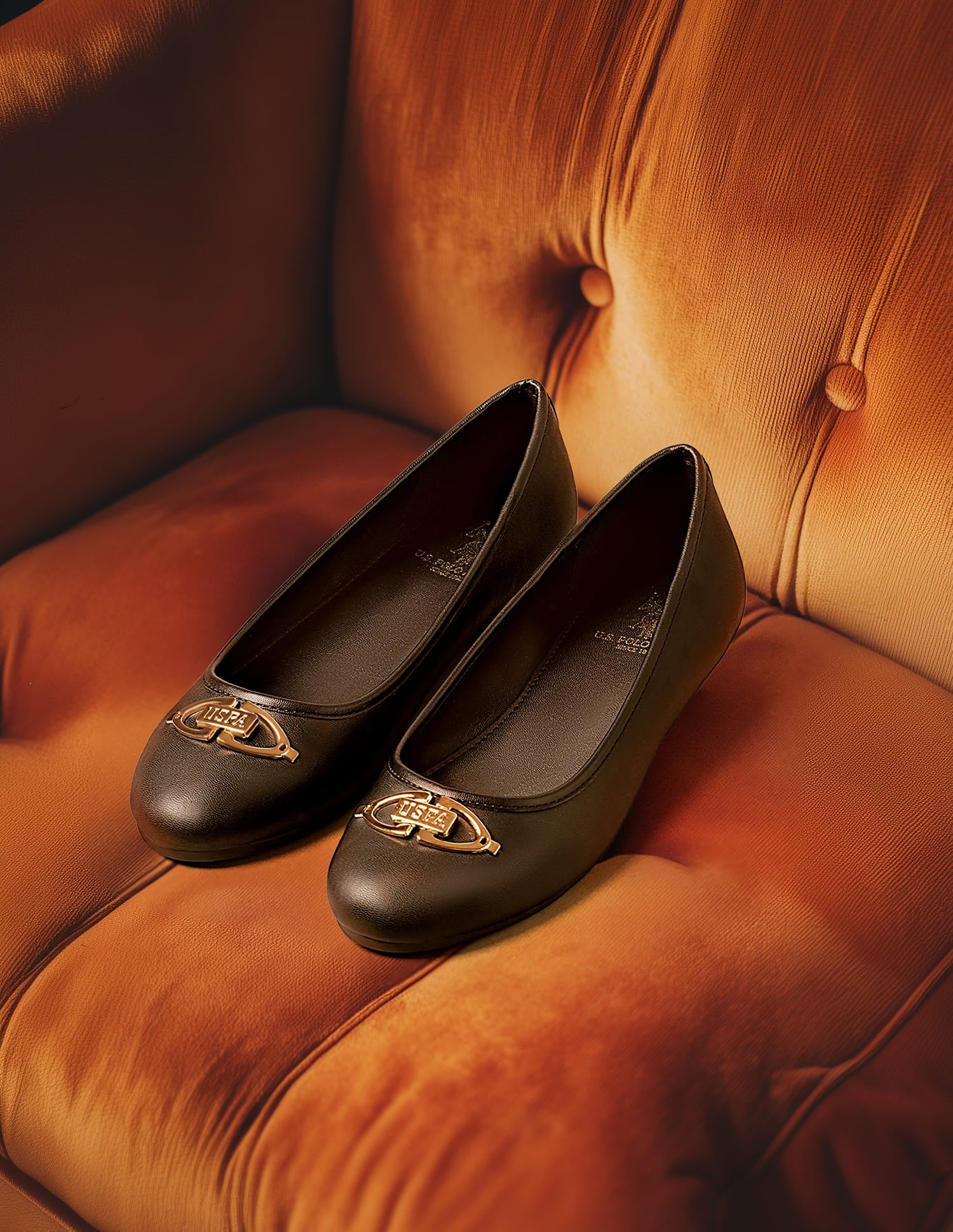 Gloria Black Ballerinas Black - U.S. Polo Assn. India | Large