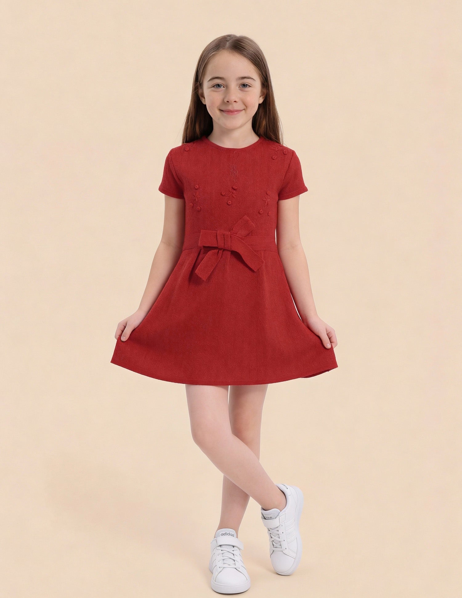 Girls Patterned Knit Skater Dress