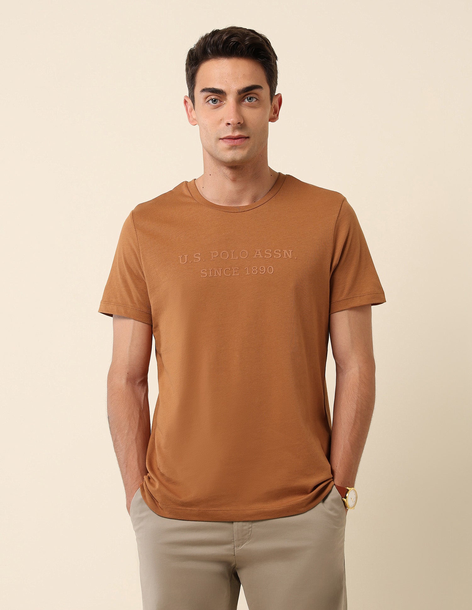 Slim Fit Brand Embossed T- Shirt