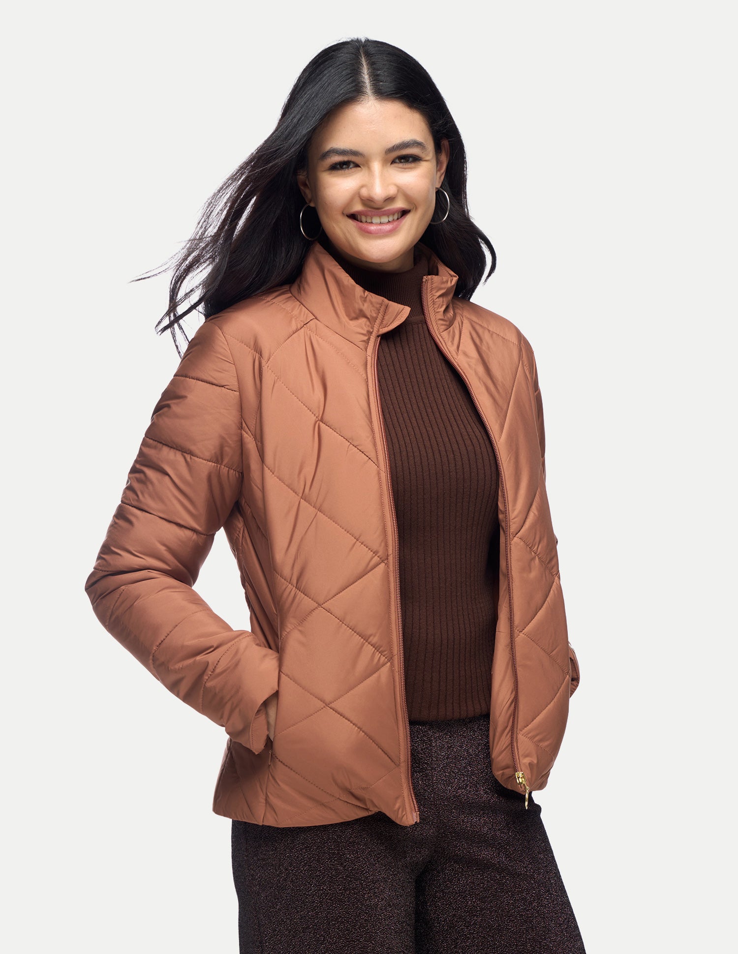 Regular Fit Quilted Jacket Rust - U.S. Polo Assn. India | Large
