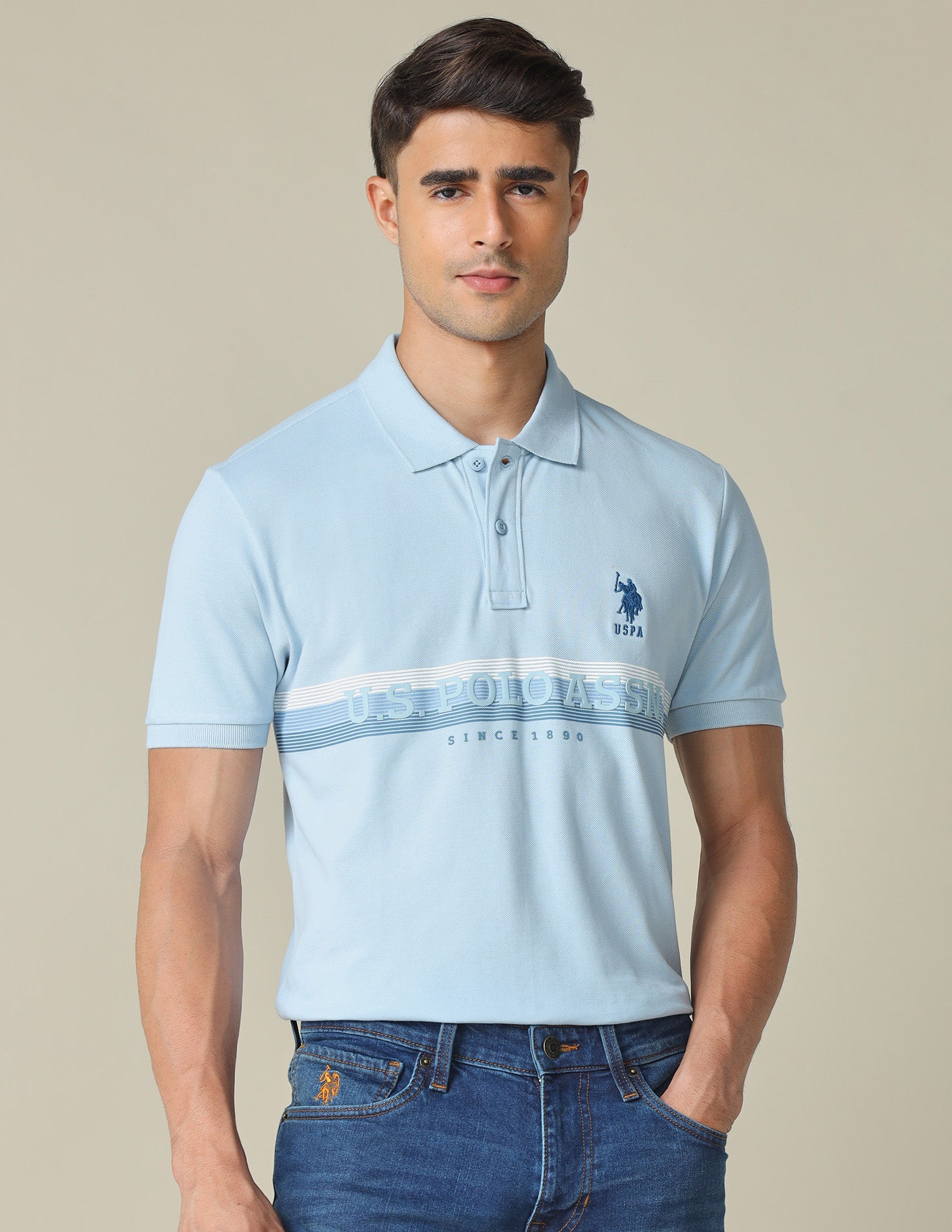 Horizontal Striped Regular Fit Polo Shirt