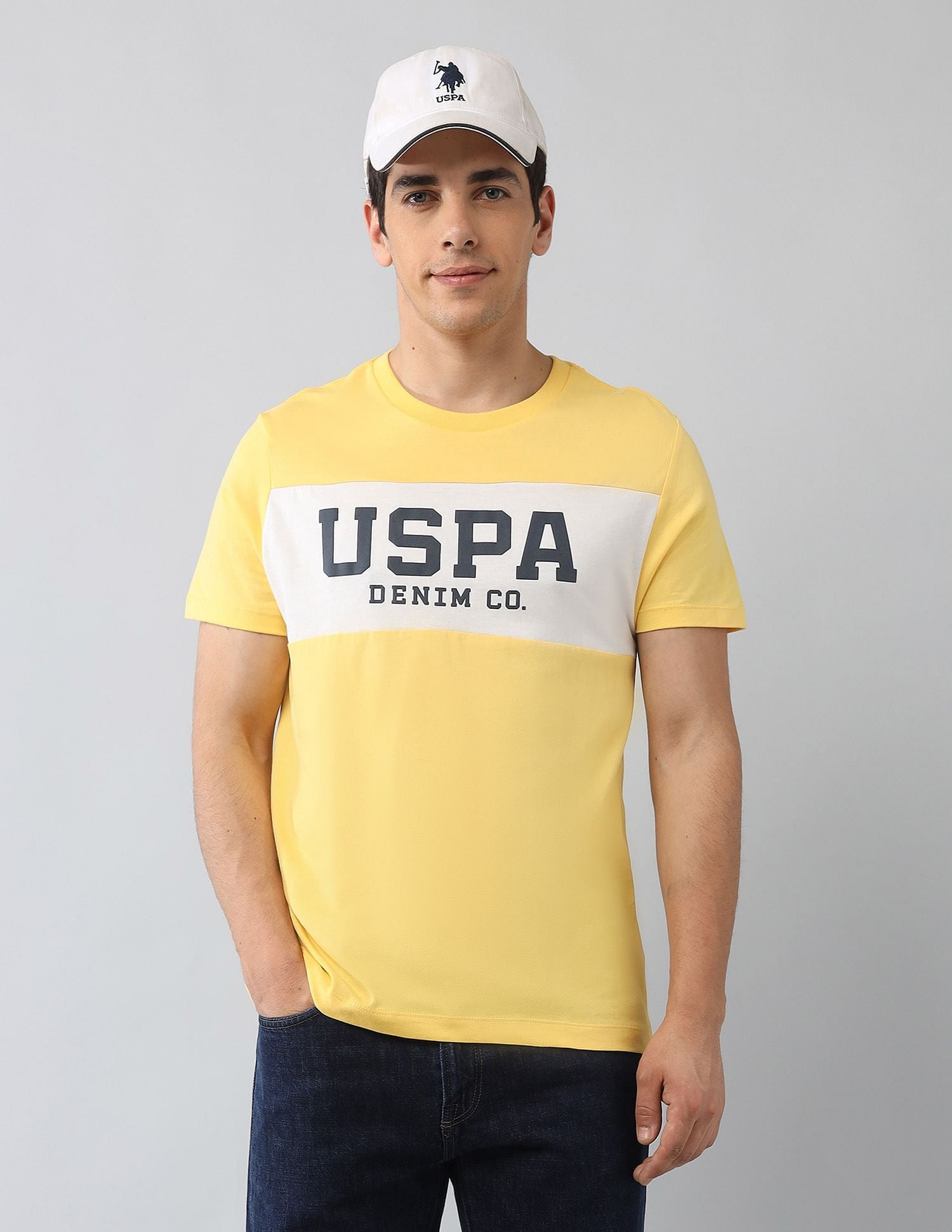 Muscle Fit Brand Printed T-Shirt Yellow - U.S. Polo Assn. India | Large