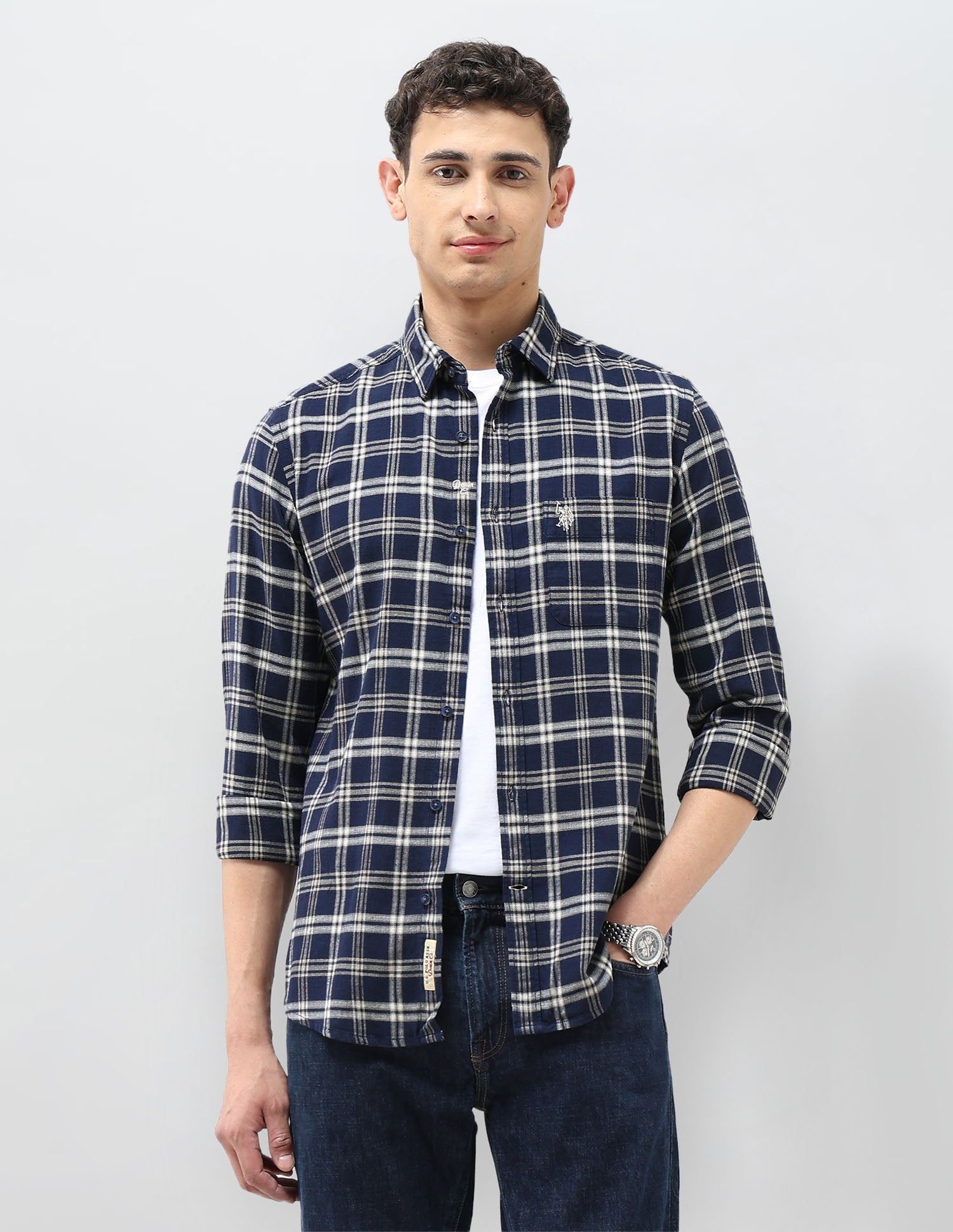 Tartan Checked Herringbone Shirt
