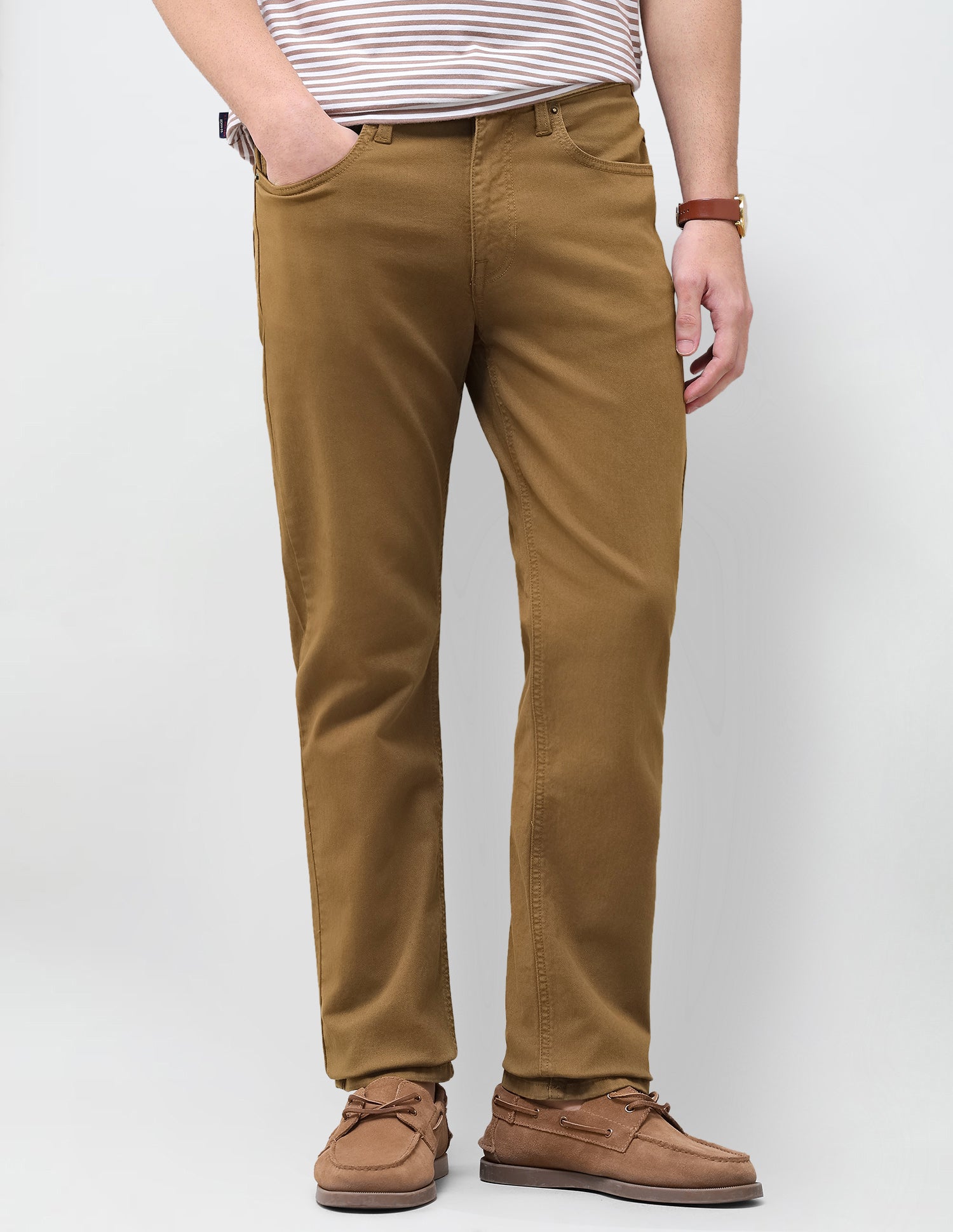 Solid Slim Straight Fit Jeans Beige - U.S. Polo Assn. India | Large