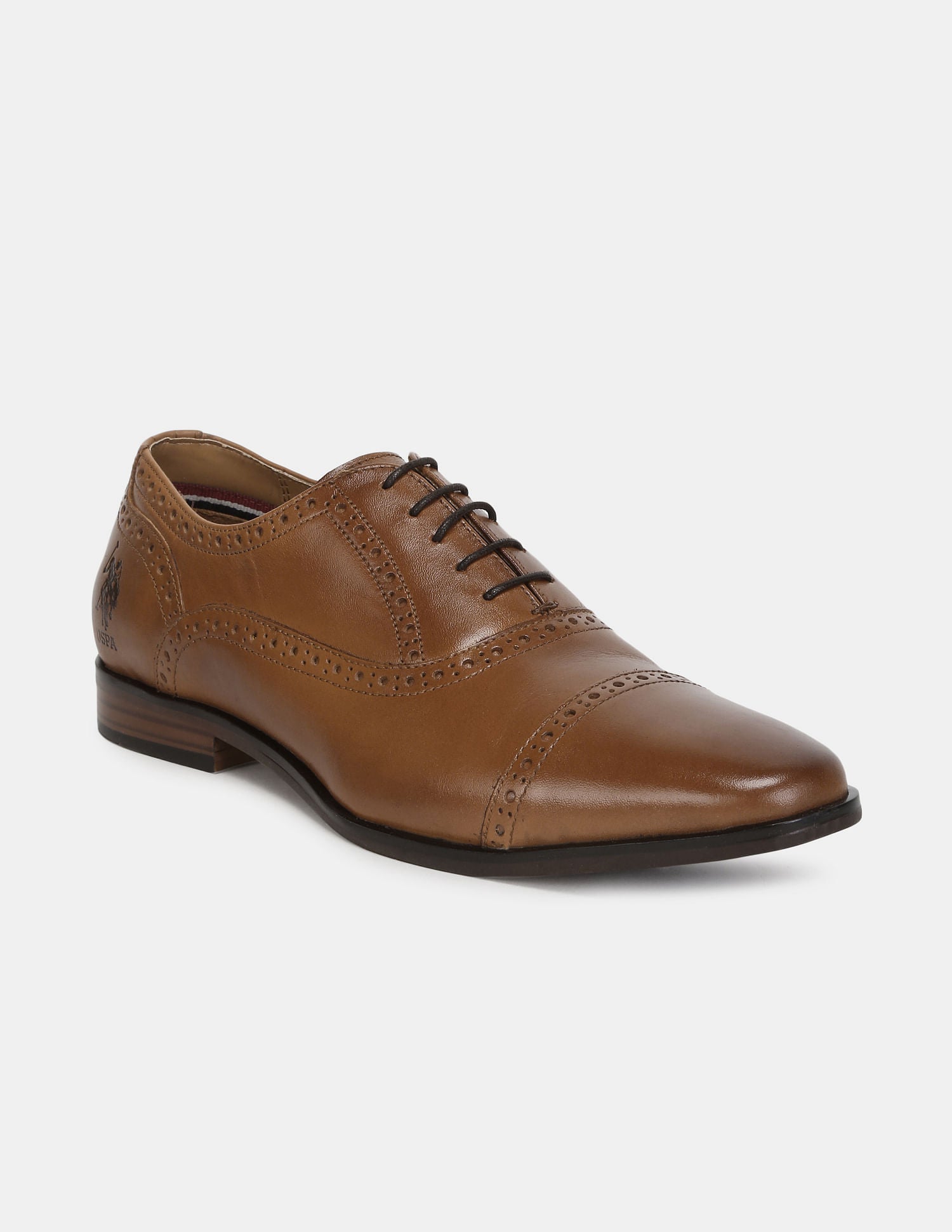 Men Tan Cap Toe Kosmo Leather Oxford Shoes – U.S. Polo Assn. India