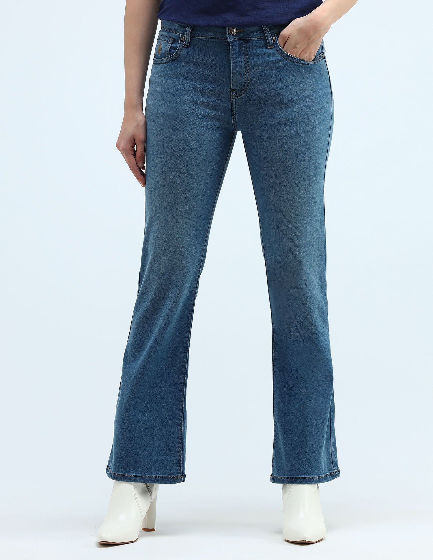 Mid Rise Boot Cut Jeans Blue - U.S. Polo Assn. India | Large