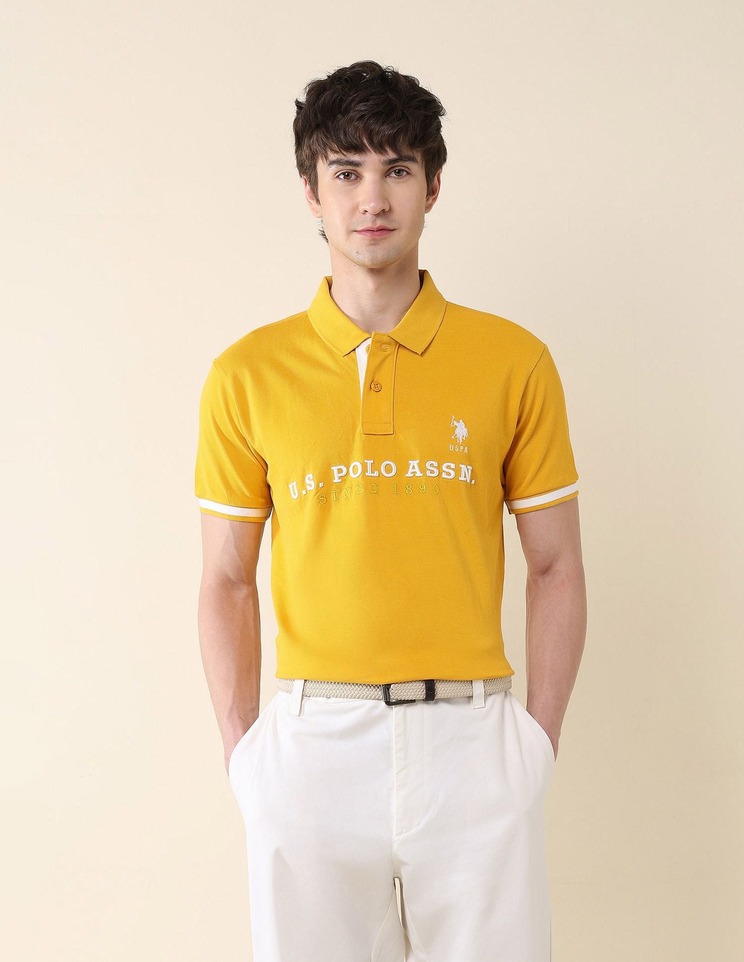 Slim Fit Brand Embroidered Polo Shirt