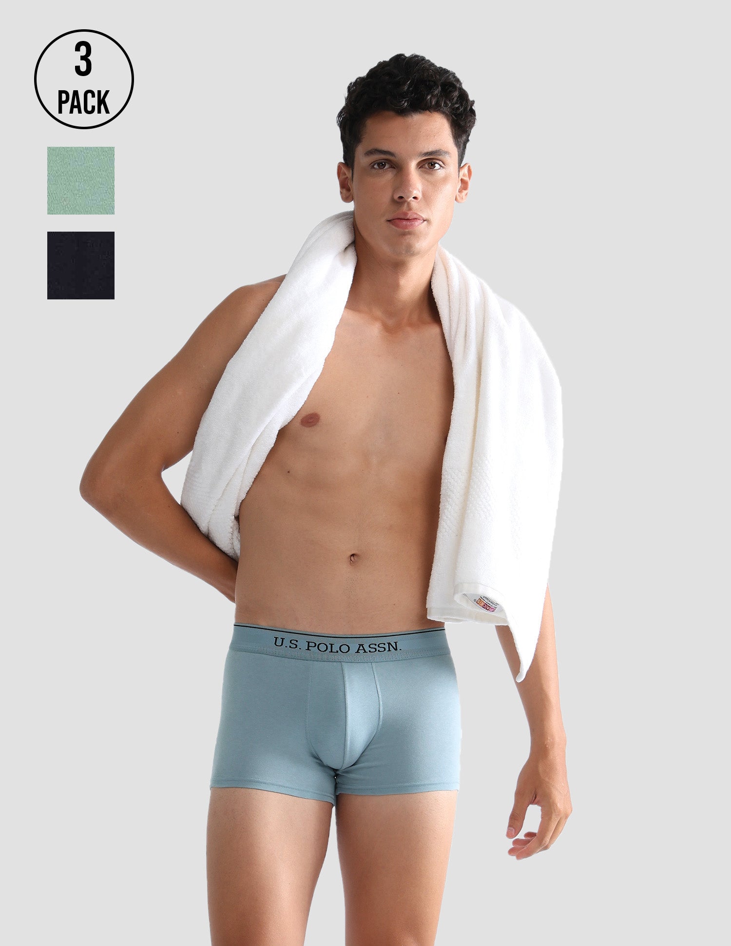 Mid Rise Solid OET15 Trunks - Pack Of 3