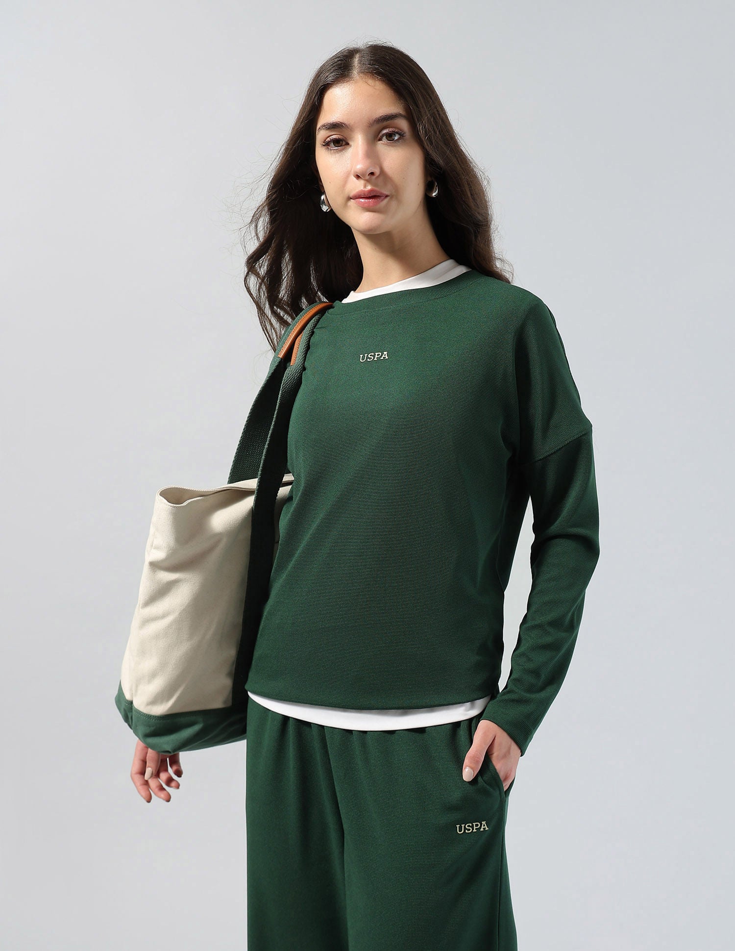 Textured Relaxed Fit T-Shirt Green - U.S. POLO ASSN. | Large