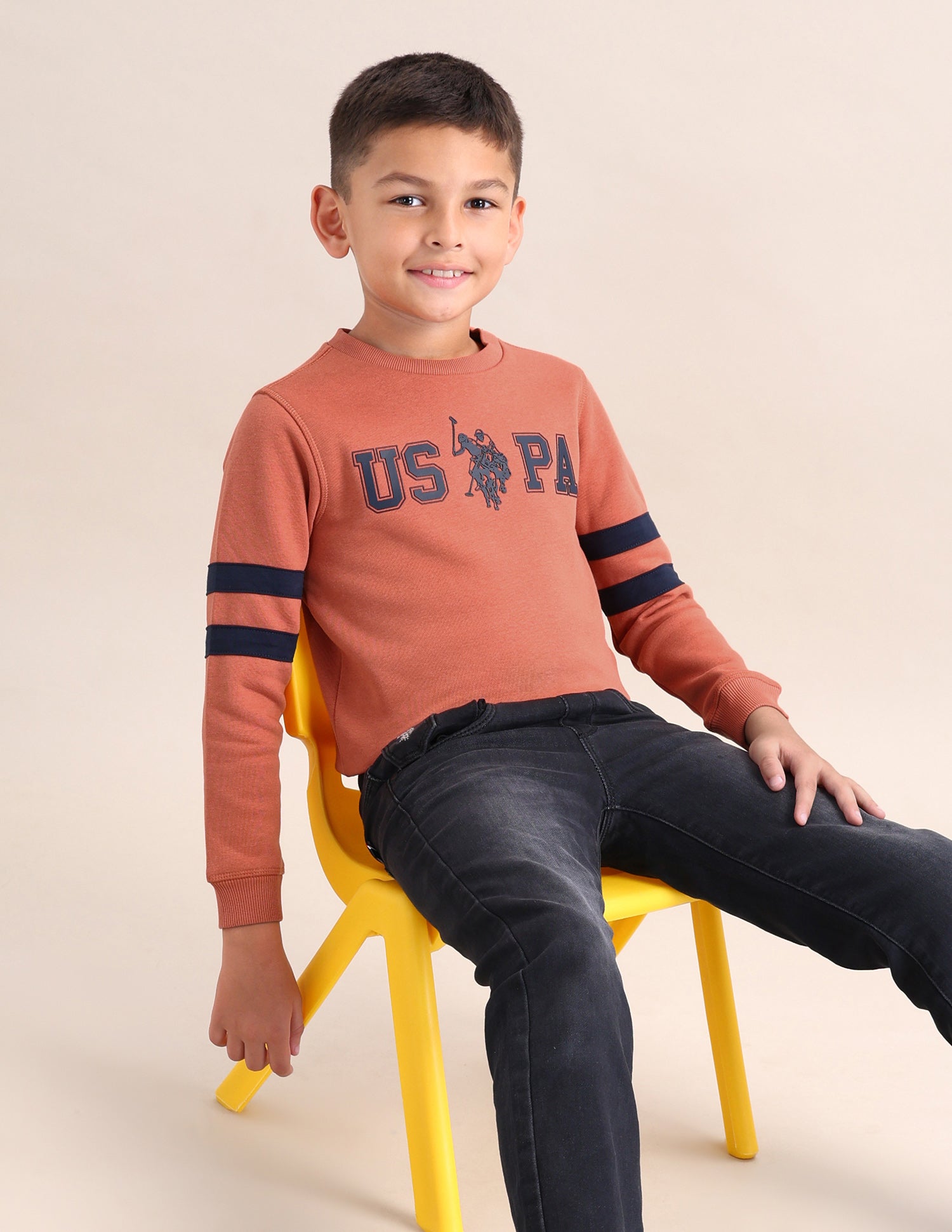 Boys Brand Printed Regular Fit Sweatshirt