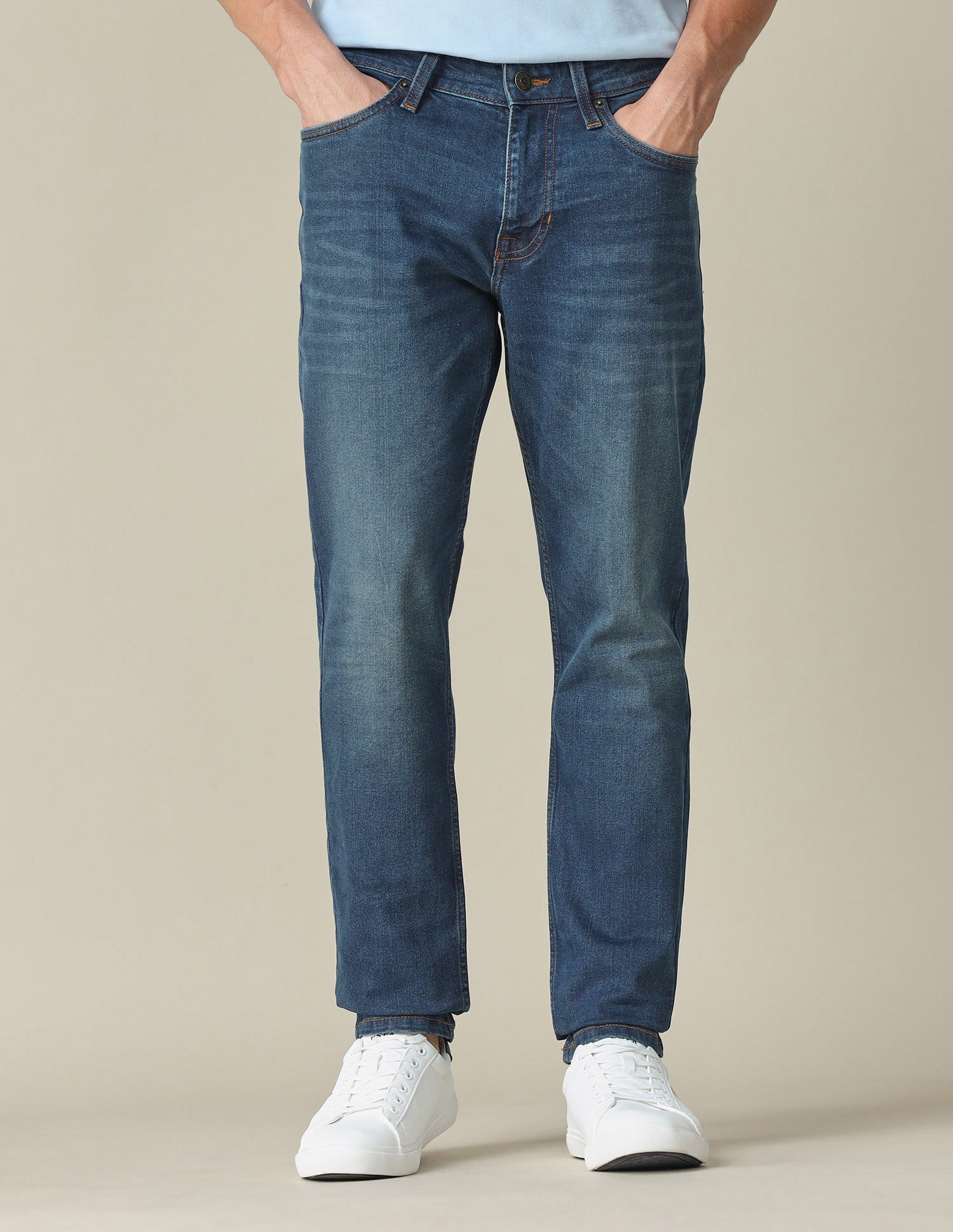Brandon Slim Tapered Fit Blue Jeans