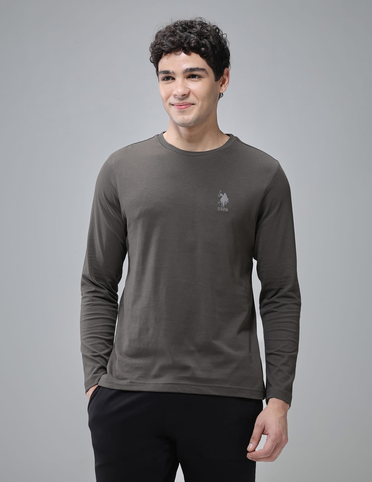 Comfort Fit Solid I693 Lounge T-Shirt - Pack Of 1 Grey - U.S. Polo Assn. India | Large