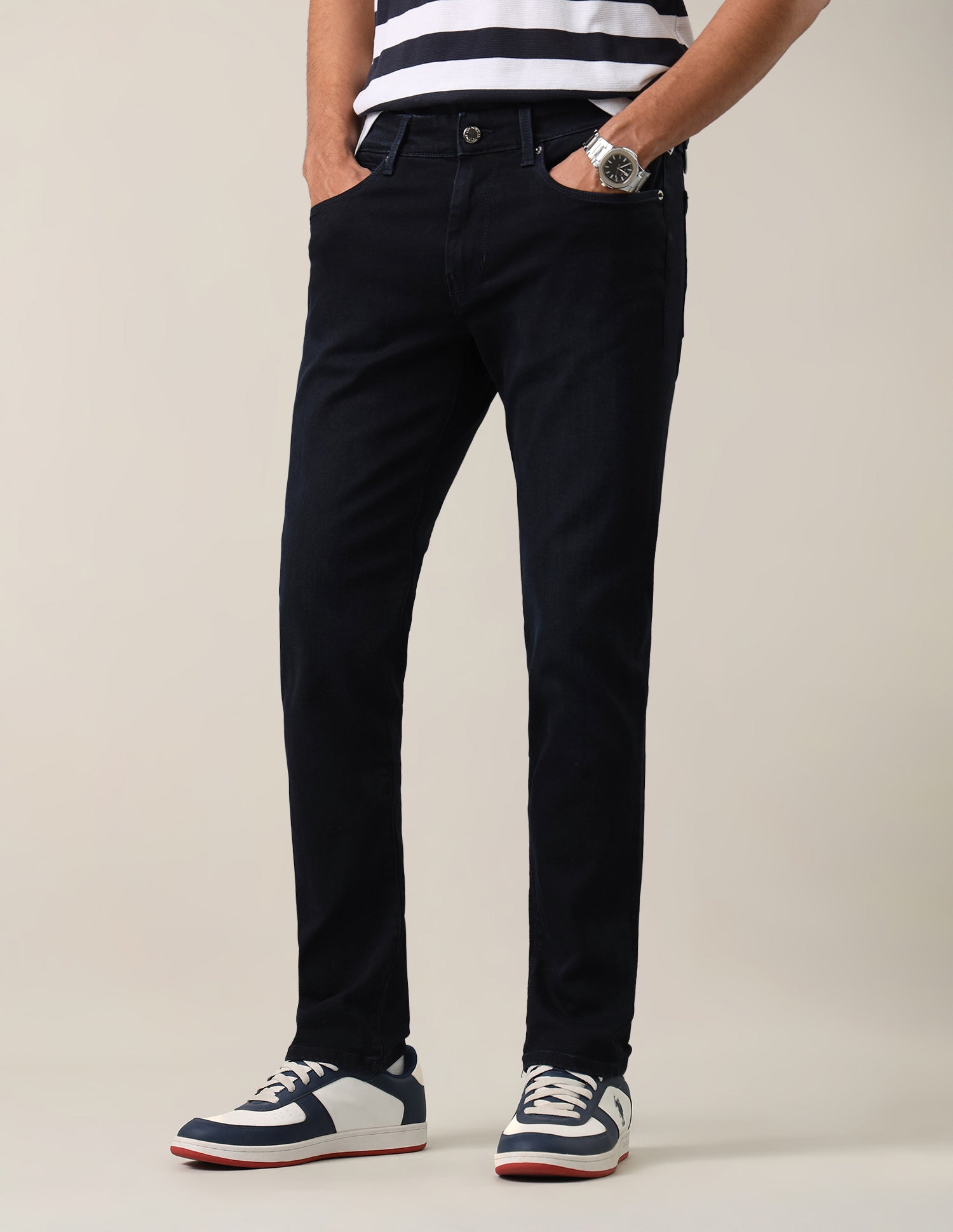 Brandon Slim-Tapered Fit Blue Jeans Dark Blue - U.S. Polo Assn. India | Large