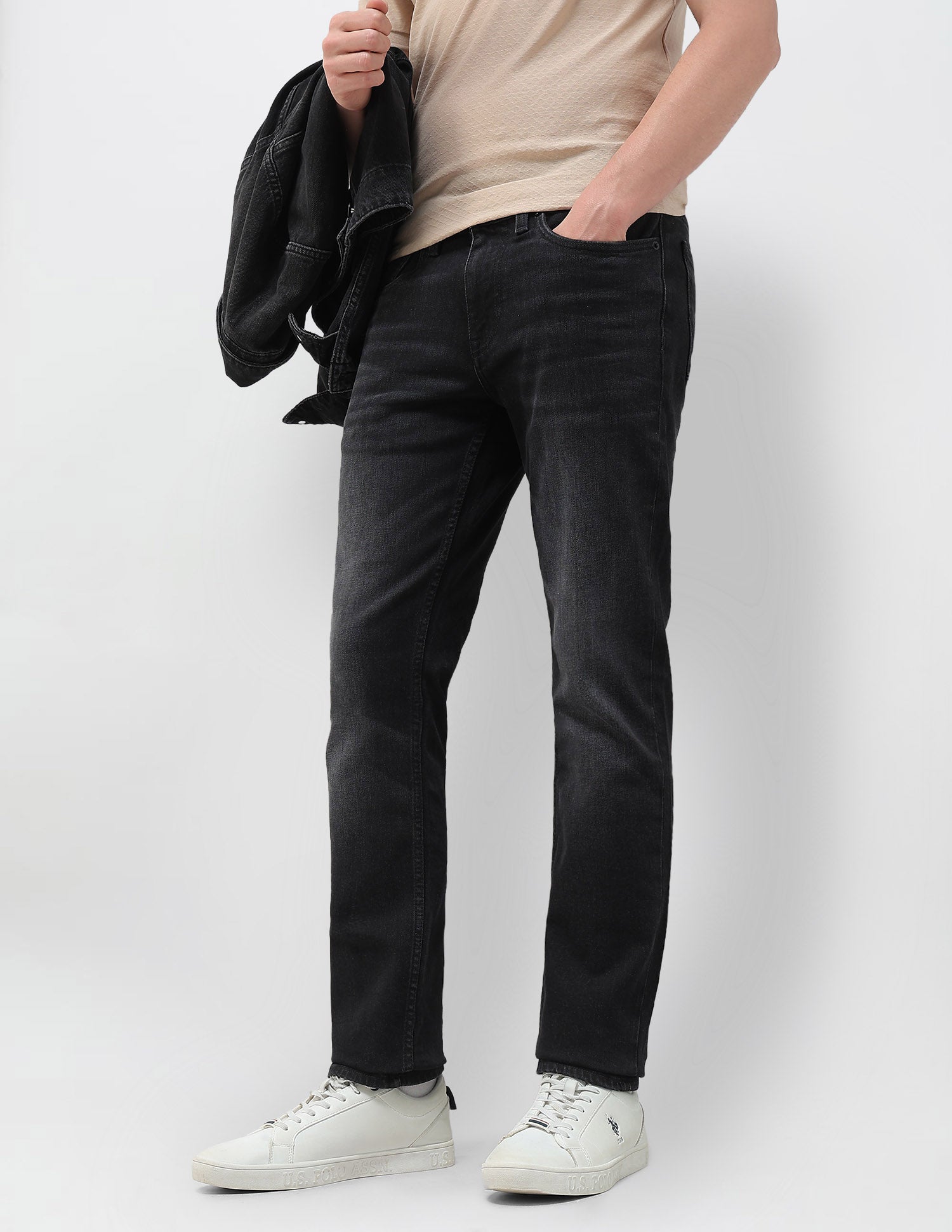 Slim Tapered Black Jeans