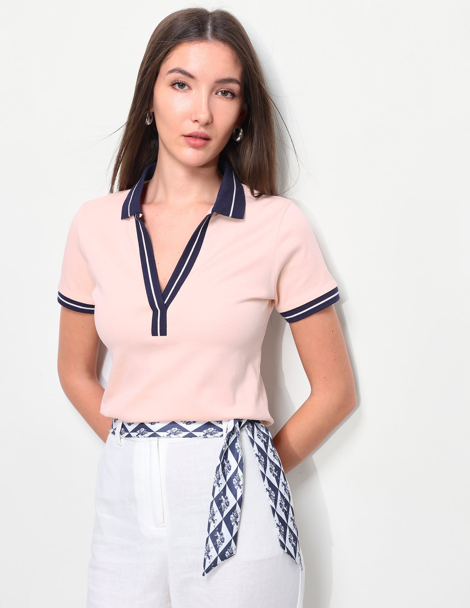 Solid Regular Fit Polo Shirt Light Pink - U.S. Polo Assn. India | Large