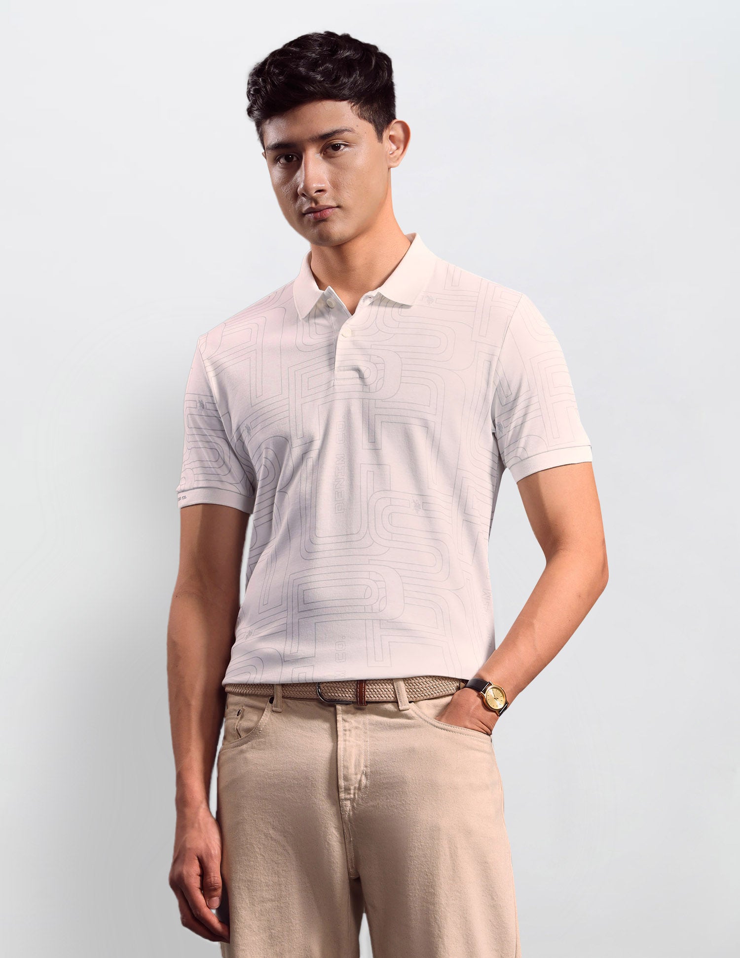 Typographic Printed Regular Fit Polo shirt