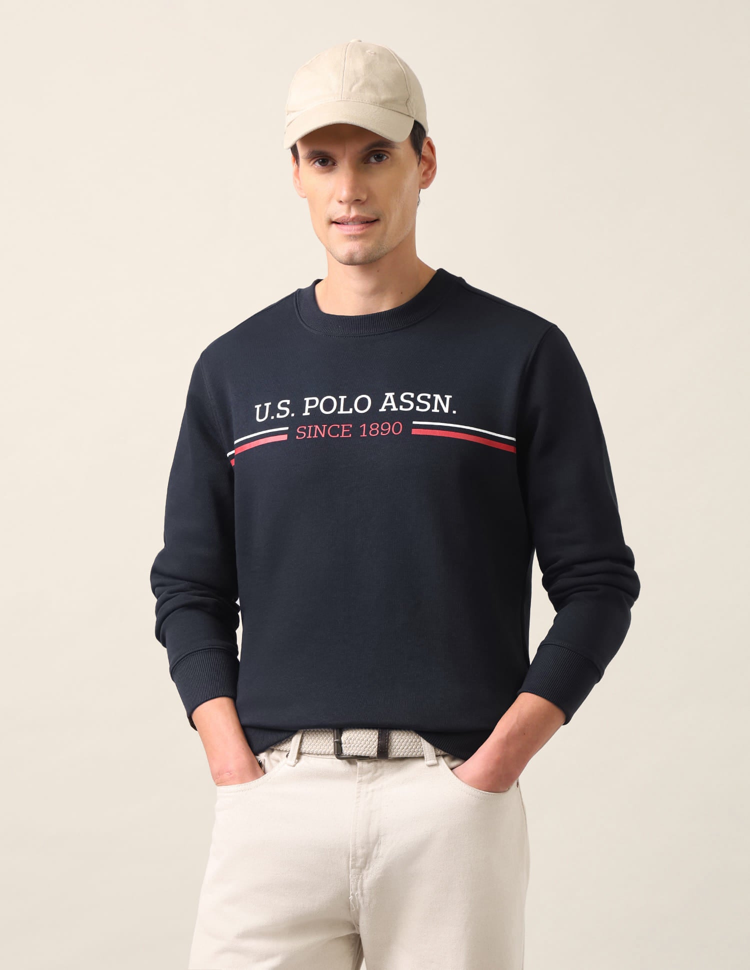 Crew Neck Printed Logo Sweatshirt