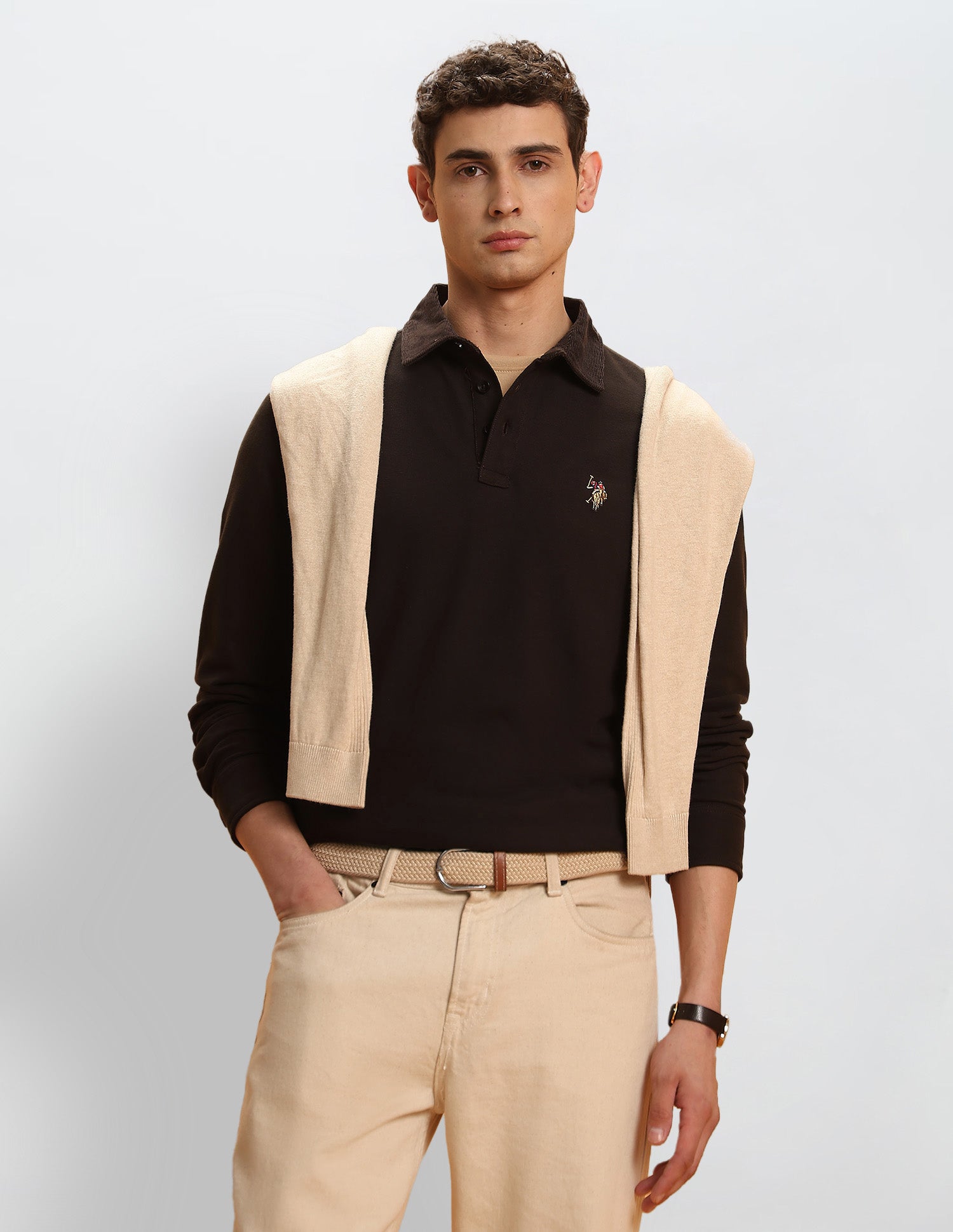 Solid Legend Of Horseshoe Polo Shirt Dark Brown - U.S. Polo Assn. India | Large