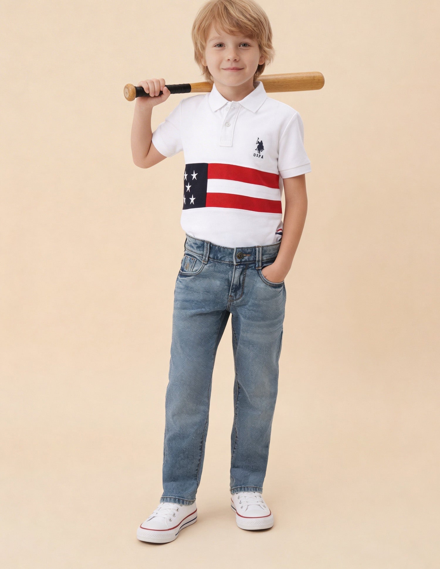 Whiskered Relaxed Fit Jeans