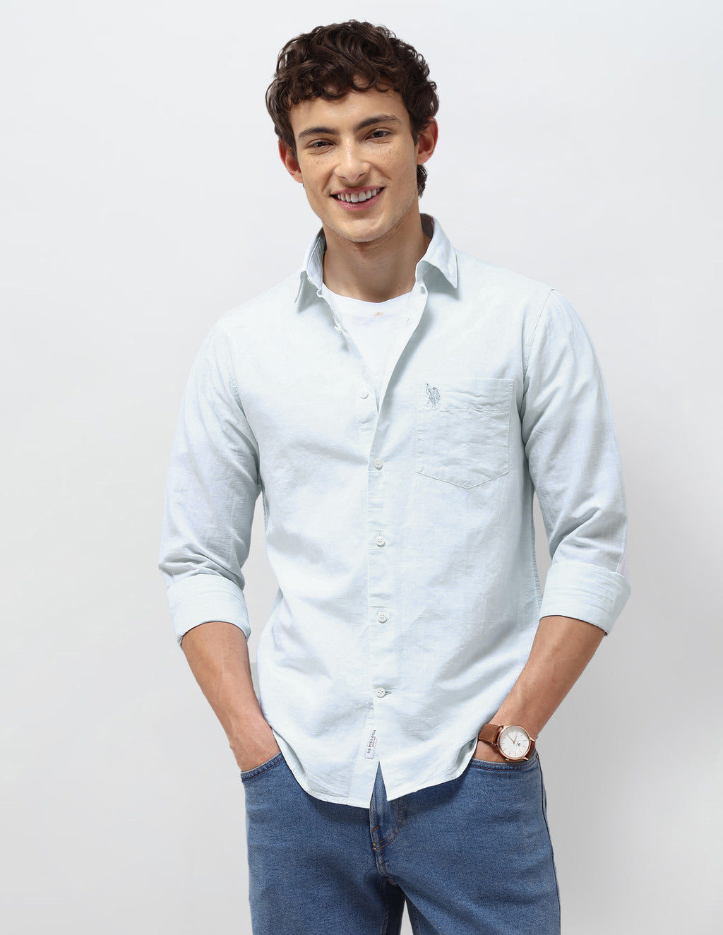 Casa De Campo Regular Fit Solid Cotton Linen Shirt