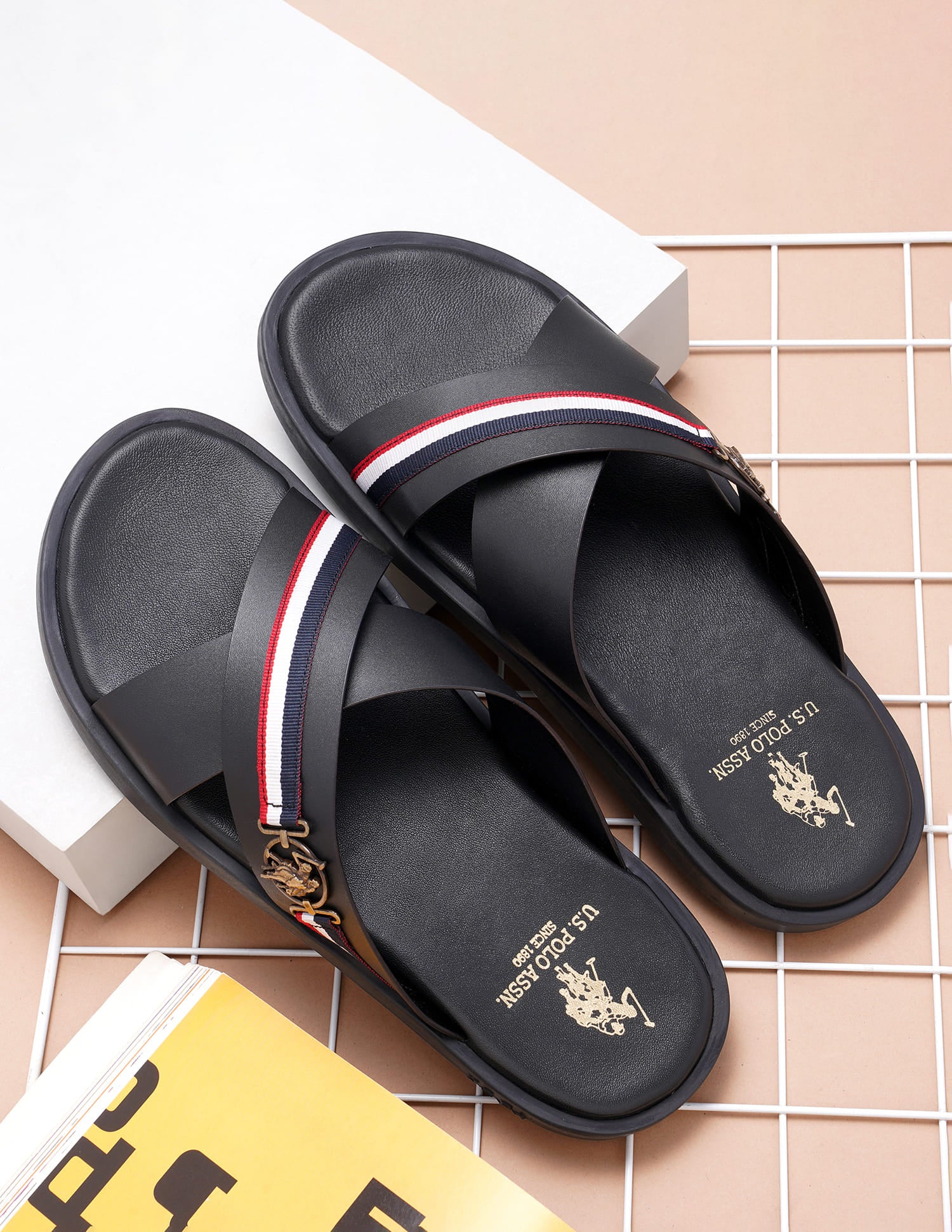 Men Strap Fran Sandals Black - U.S. Polo Assn. India | Large